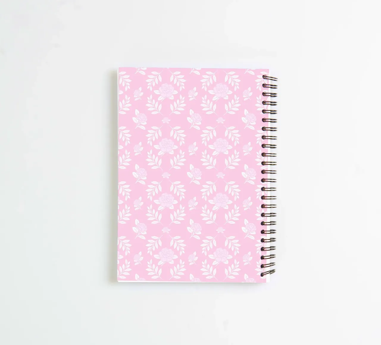 Camellia Damask Pink and White spiral notebook by SilverPegasus