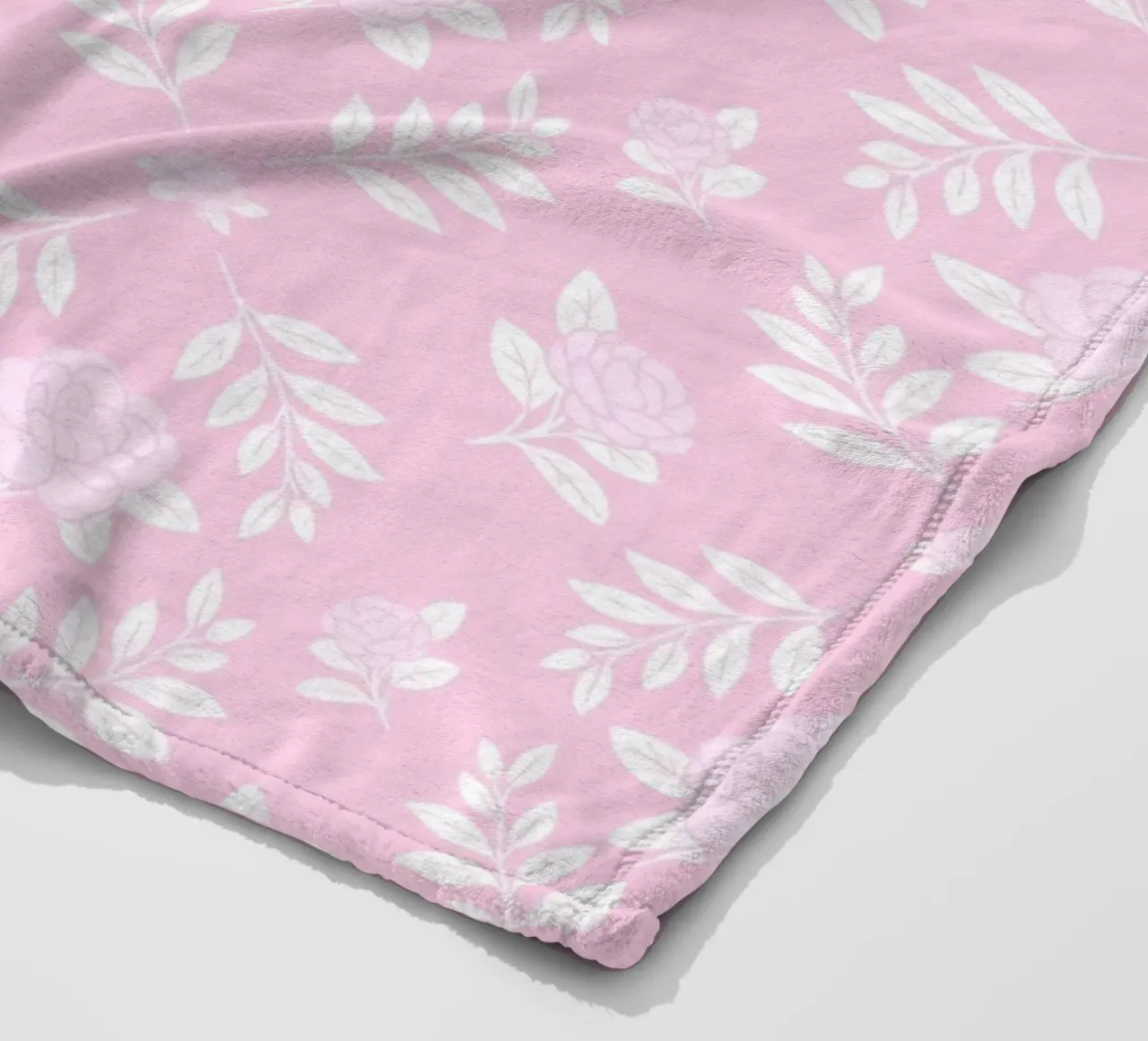Camelia damascata rosa e bianca coperta in pile da SilverPegasus