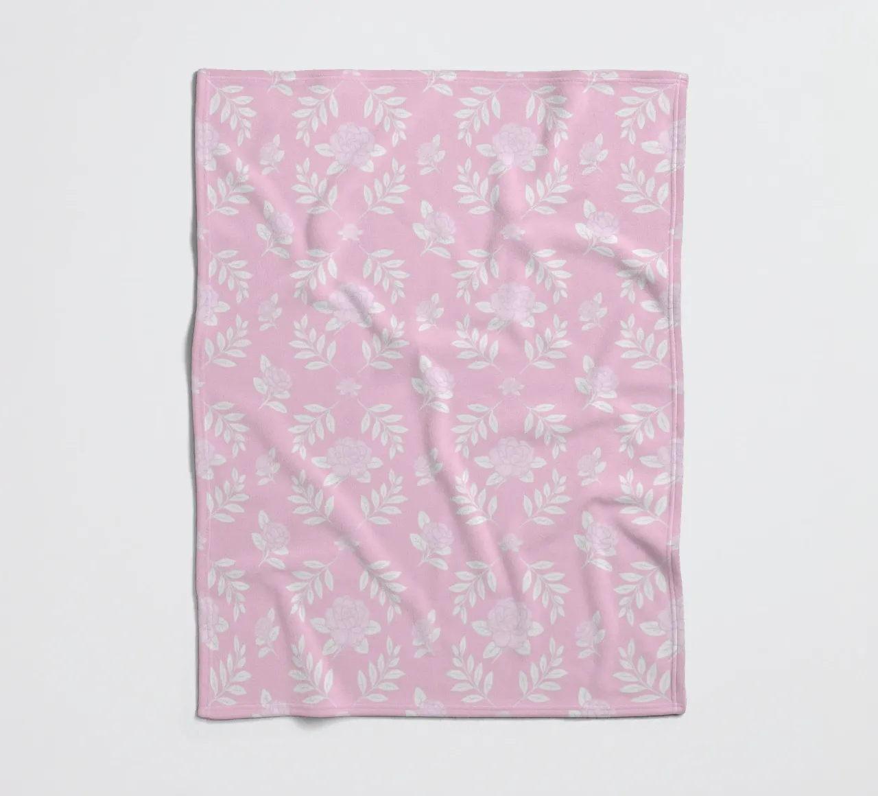 Camelia damascata rosa e bianca coperta in pile da SilverPegasus