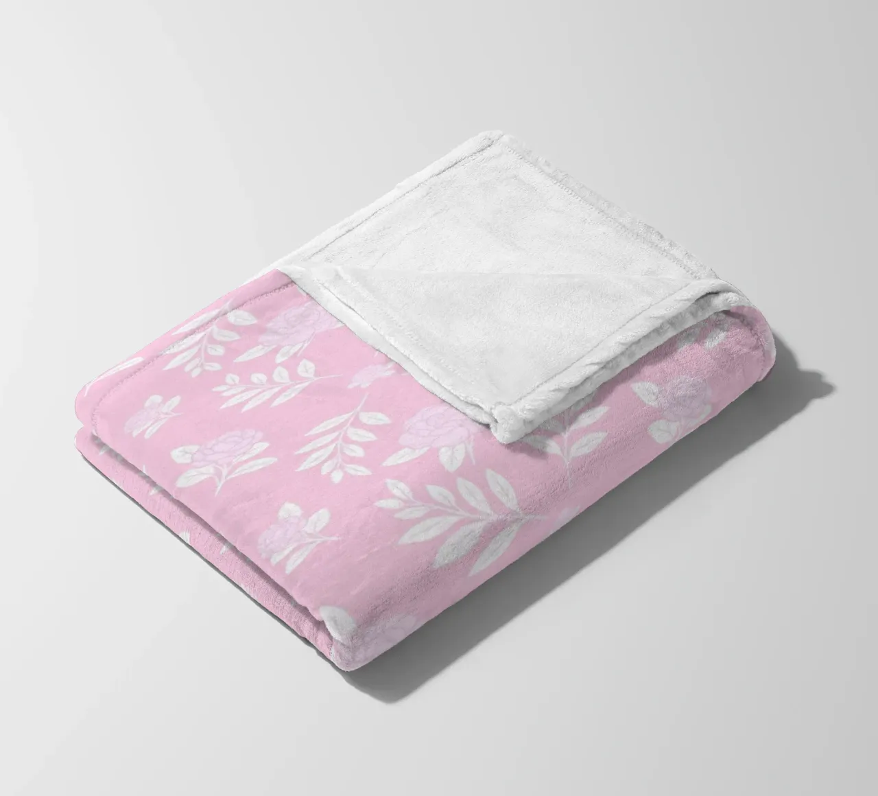 Camelia damascata rosa e bianca coperta in pile da SilverPegasus