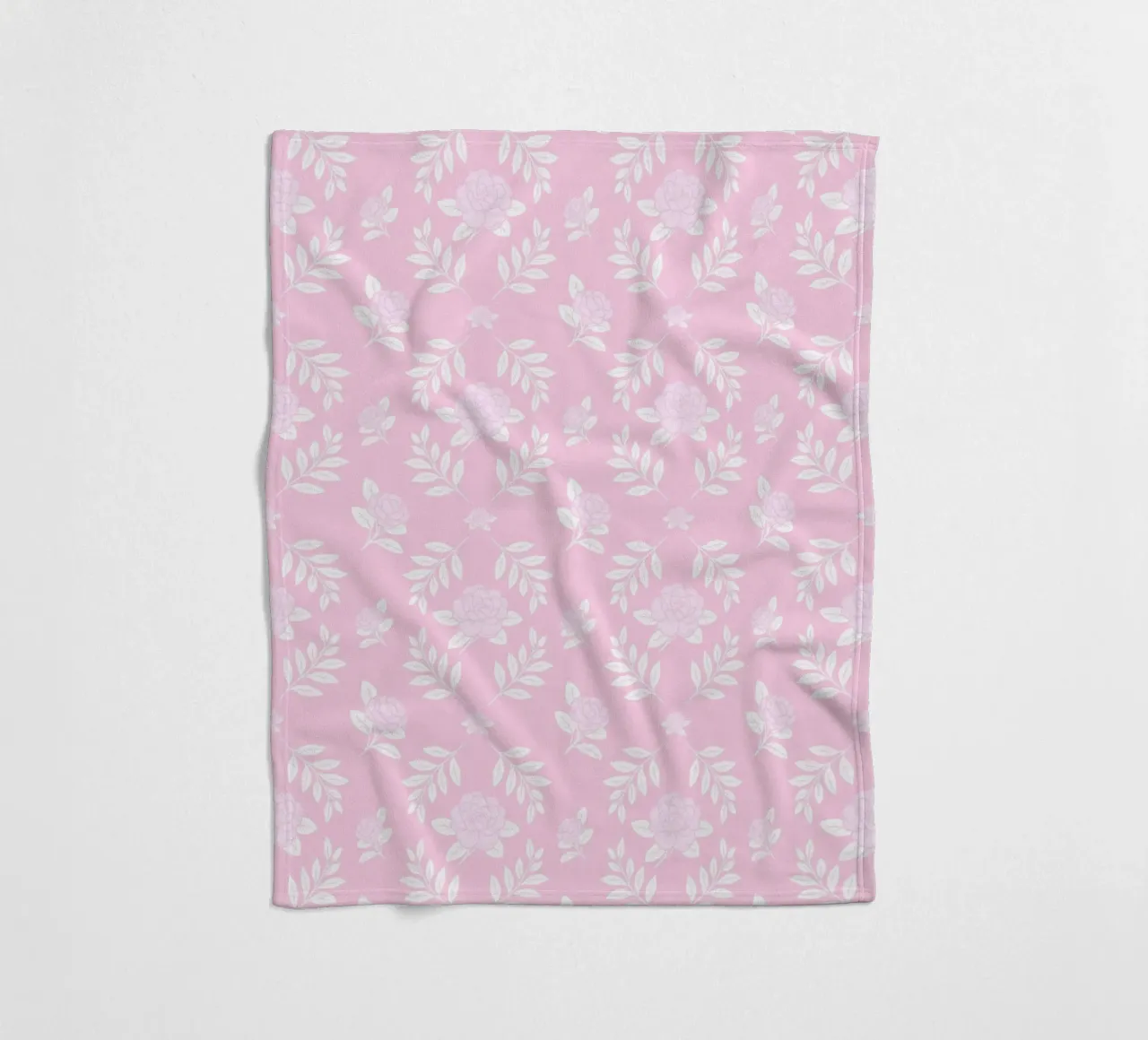 Camelia damascata rosa e bianca coperta in pile da SilverPegasus