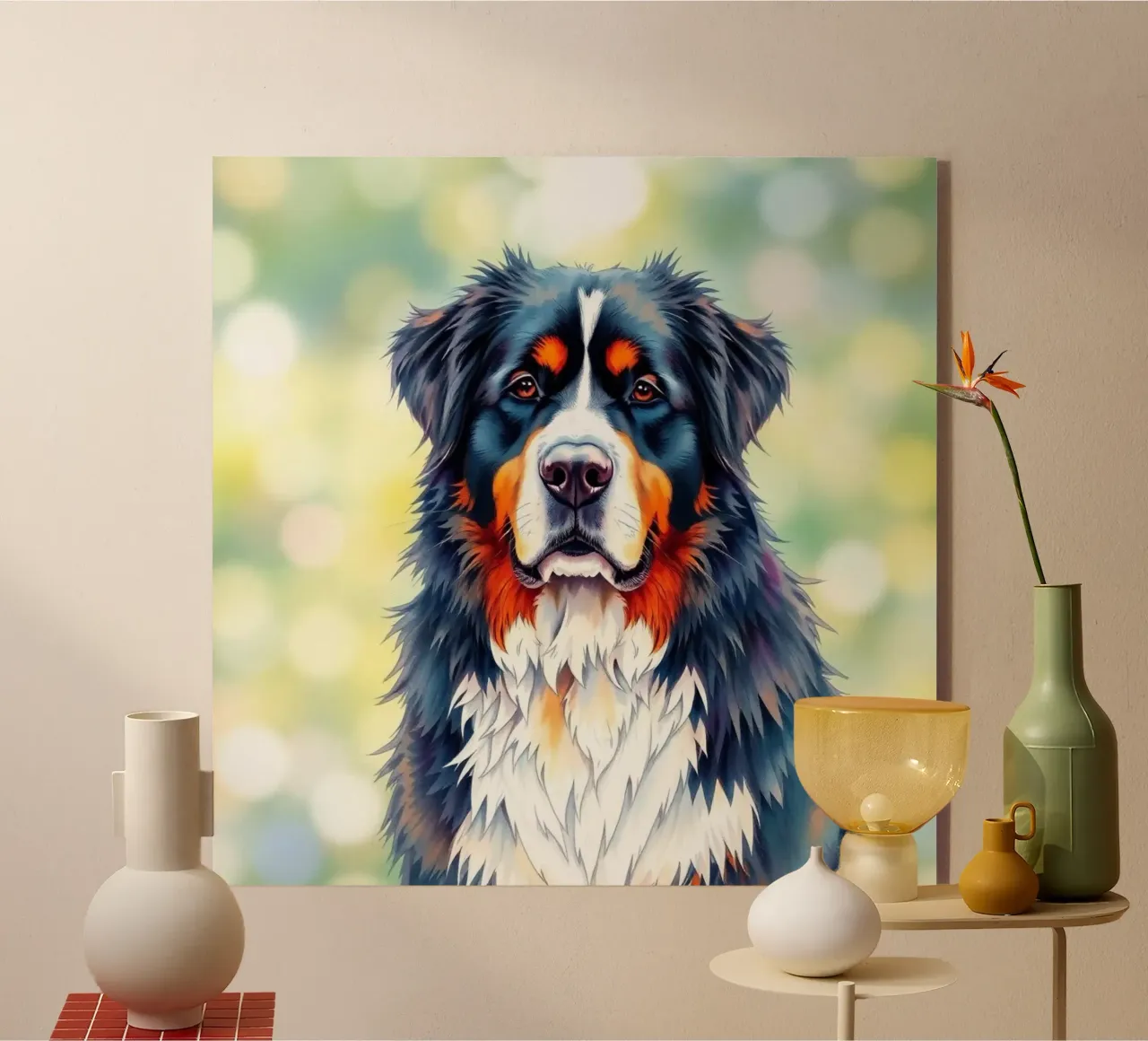 Beautiful Bernese Mountain Dog #28 acrylic glass by Yumis.Beargang.and.Me