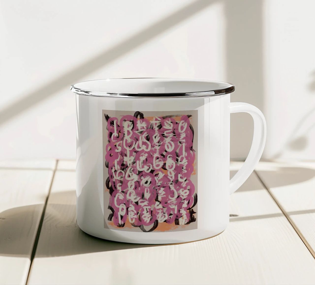 Pennello astratto tazza in smalto da Little Dean