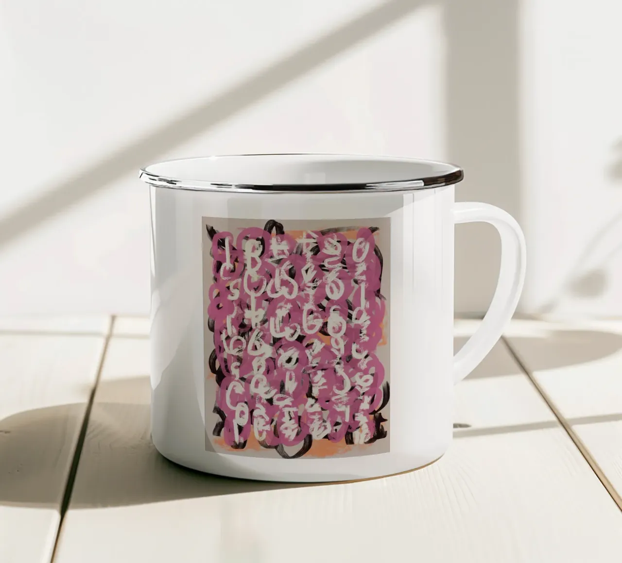 Pennello astratto tazza in smalto da Little Dean