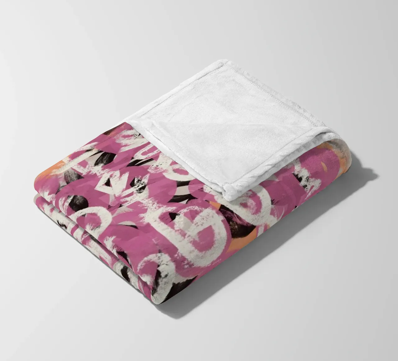 Paint brush abstract fleece blanket by Little Dean