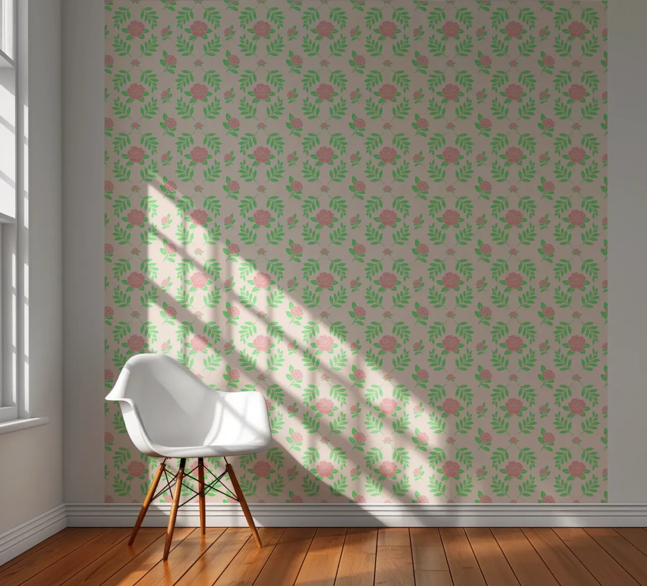 Camellia Damask Peach and Green photo wallpaper by SilverPegasus