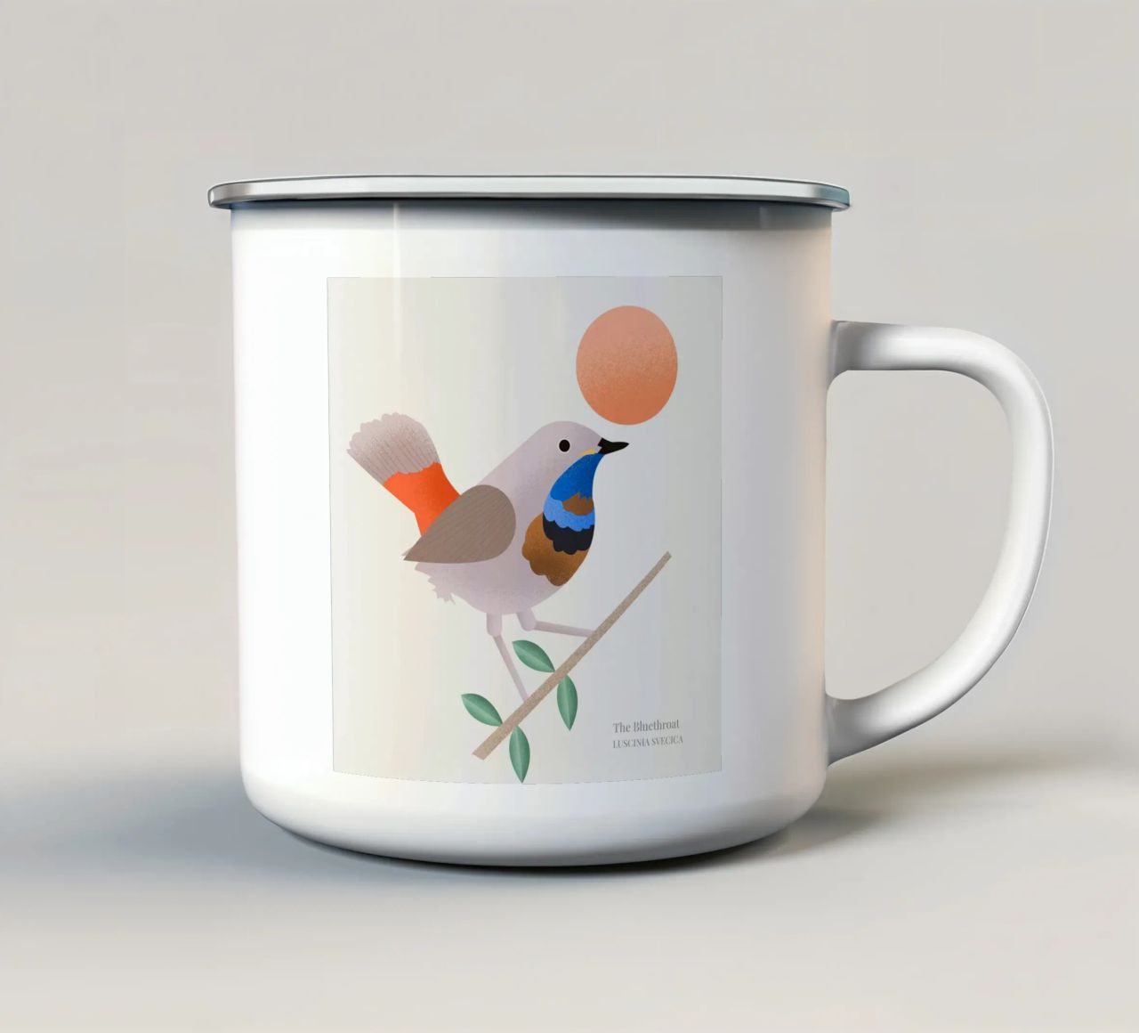 The Bluethroat tazza in smalto da Dharma