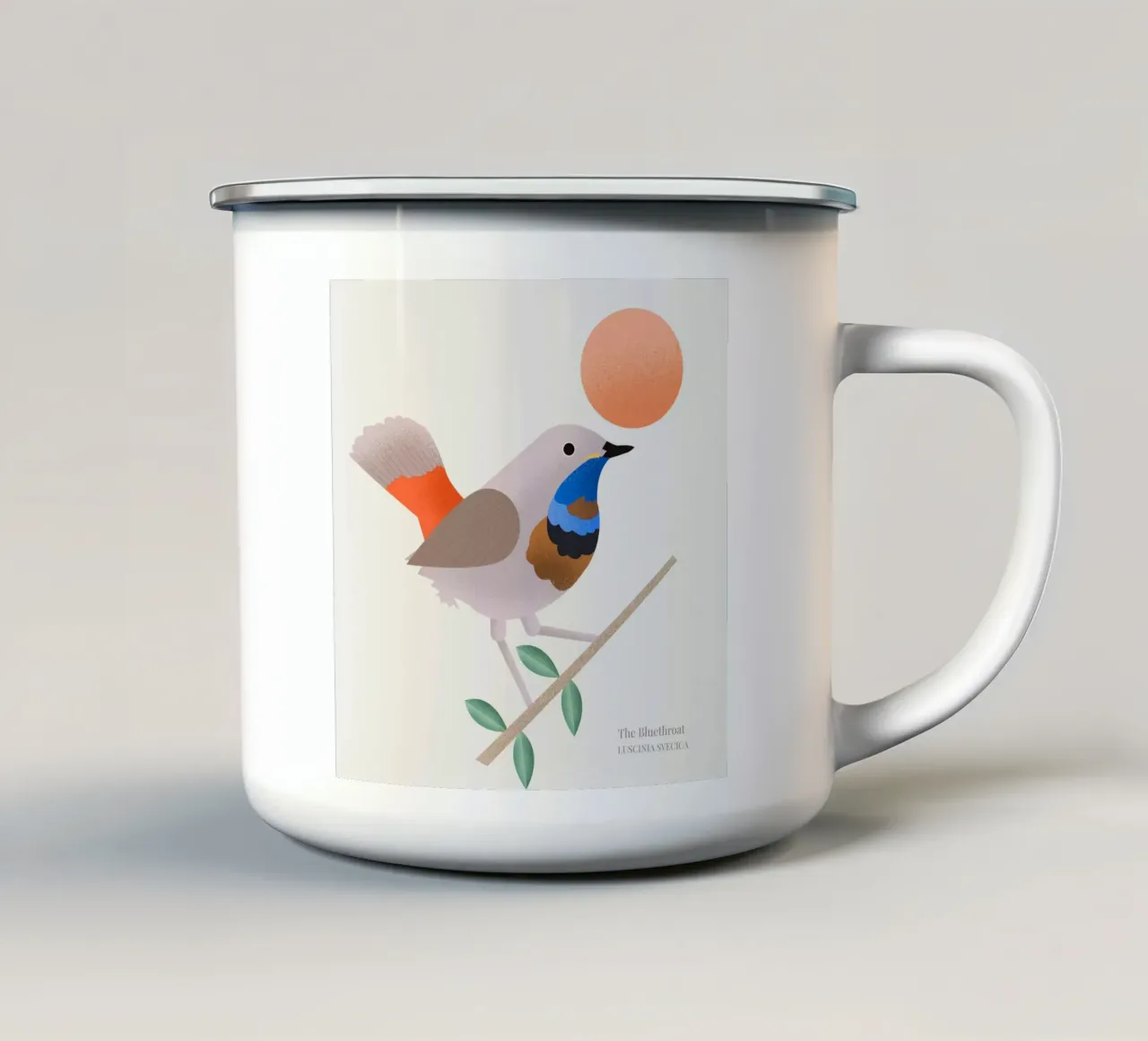 The Bluethroat taza de esmalte de Dharma
