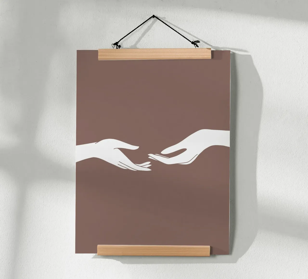 Gentle Hands poster con telaio in legno da treechild