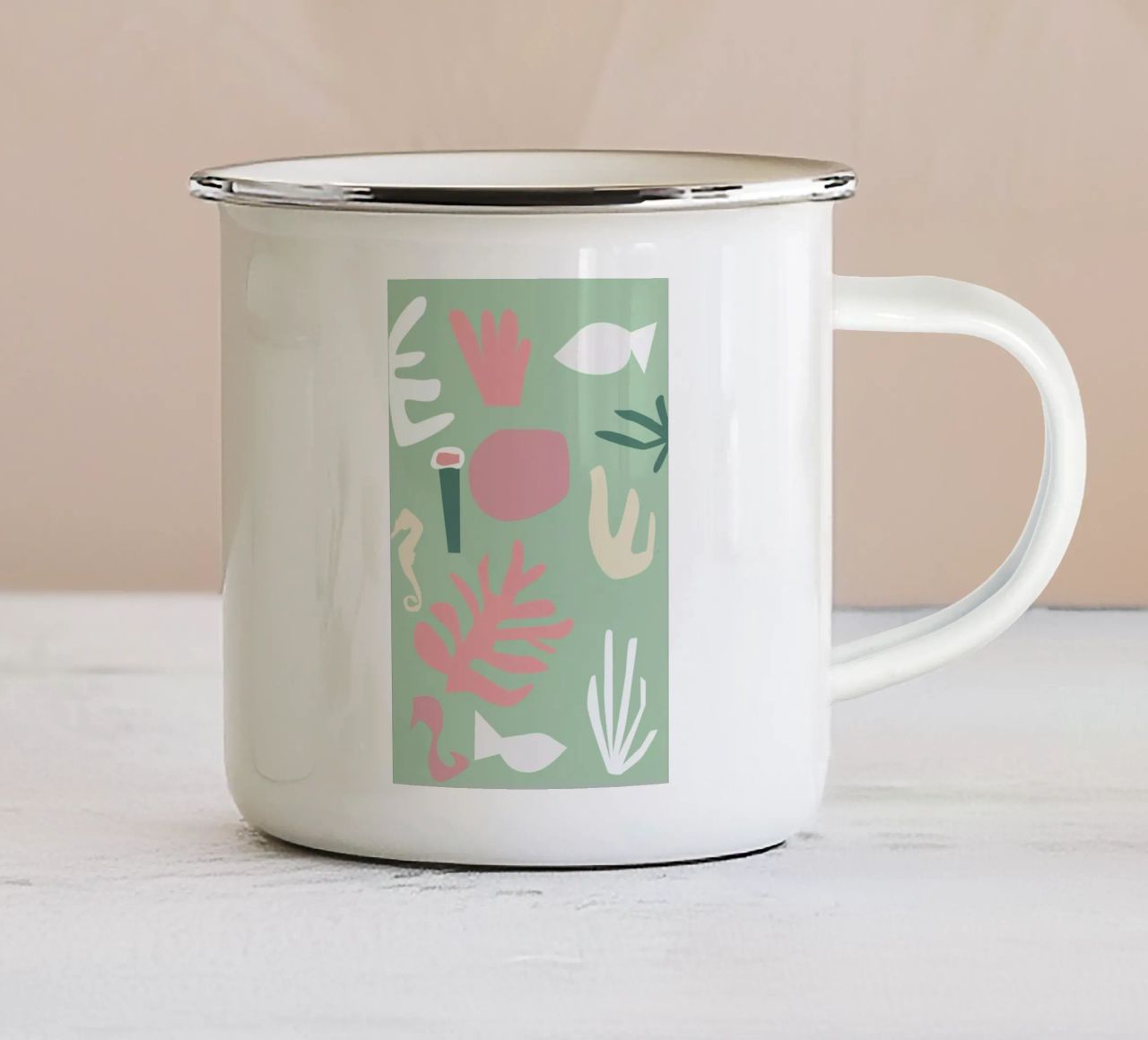 Underwater tazza in smalto da Helena Ravenne