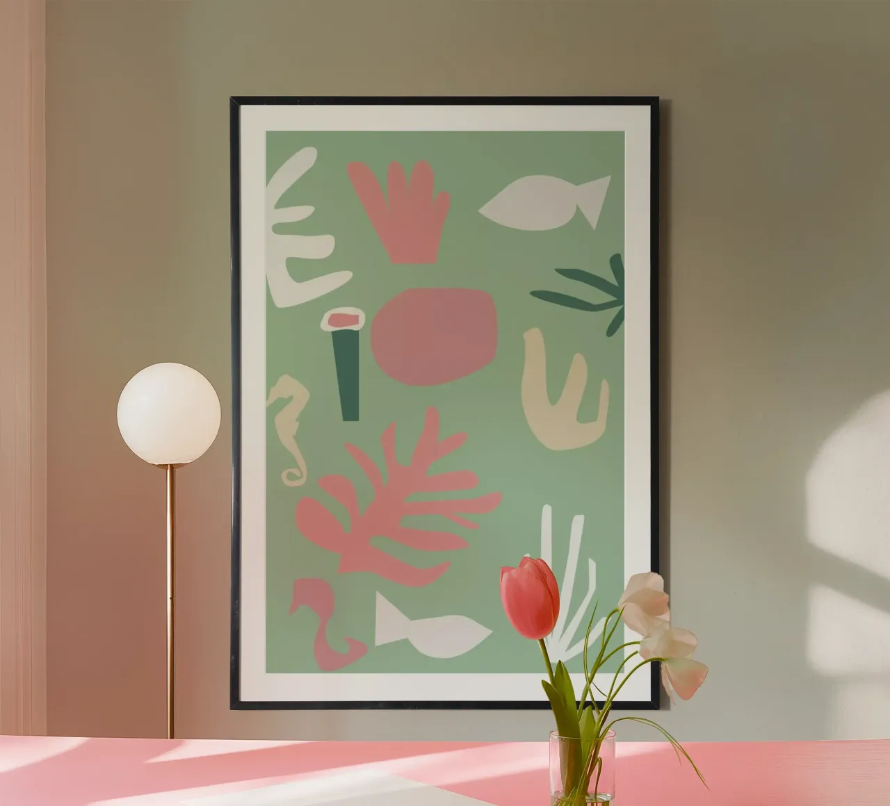 Underwater poster con telaio in legno da Helena Ravenne