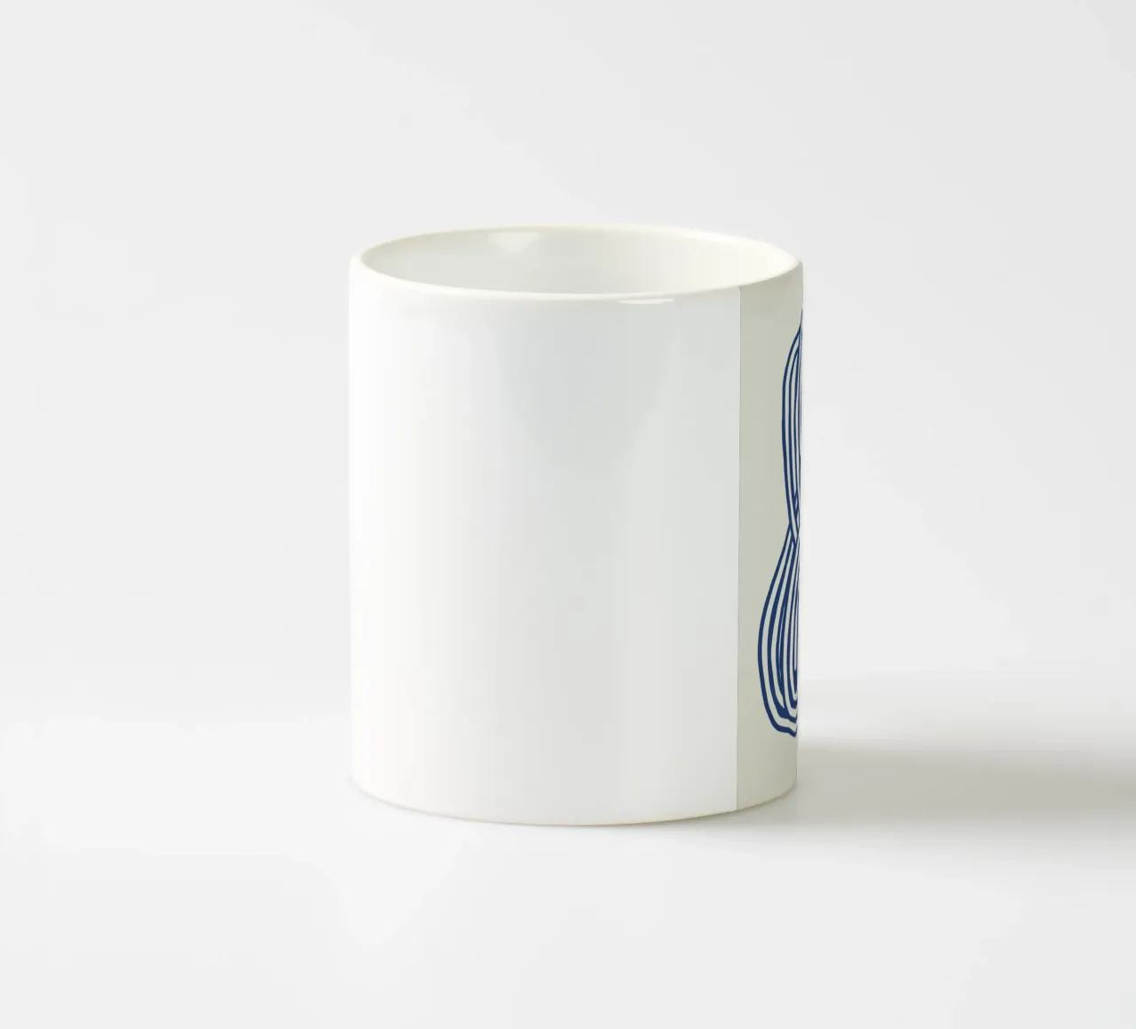 Line art forma organica in blu 02 tazza in ceramica da Little Dean