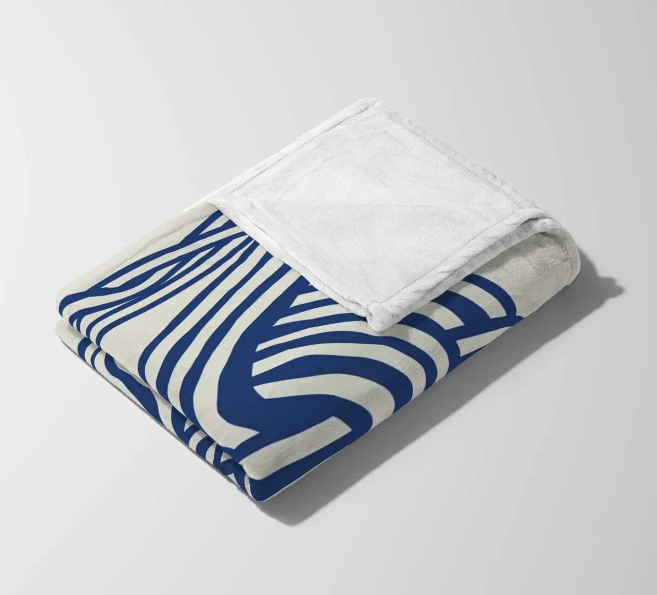 Line art forma organica in blu 02 coperta in pile da Little Dean