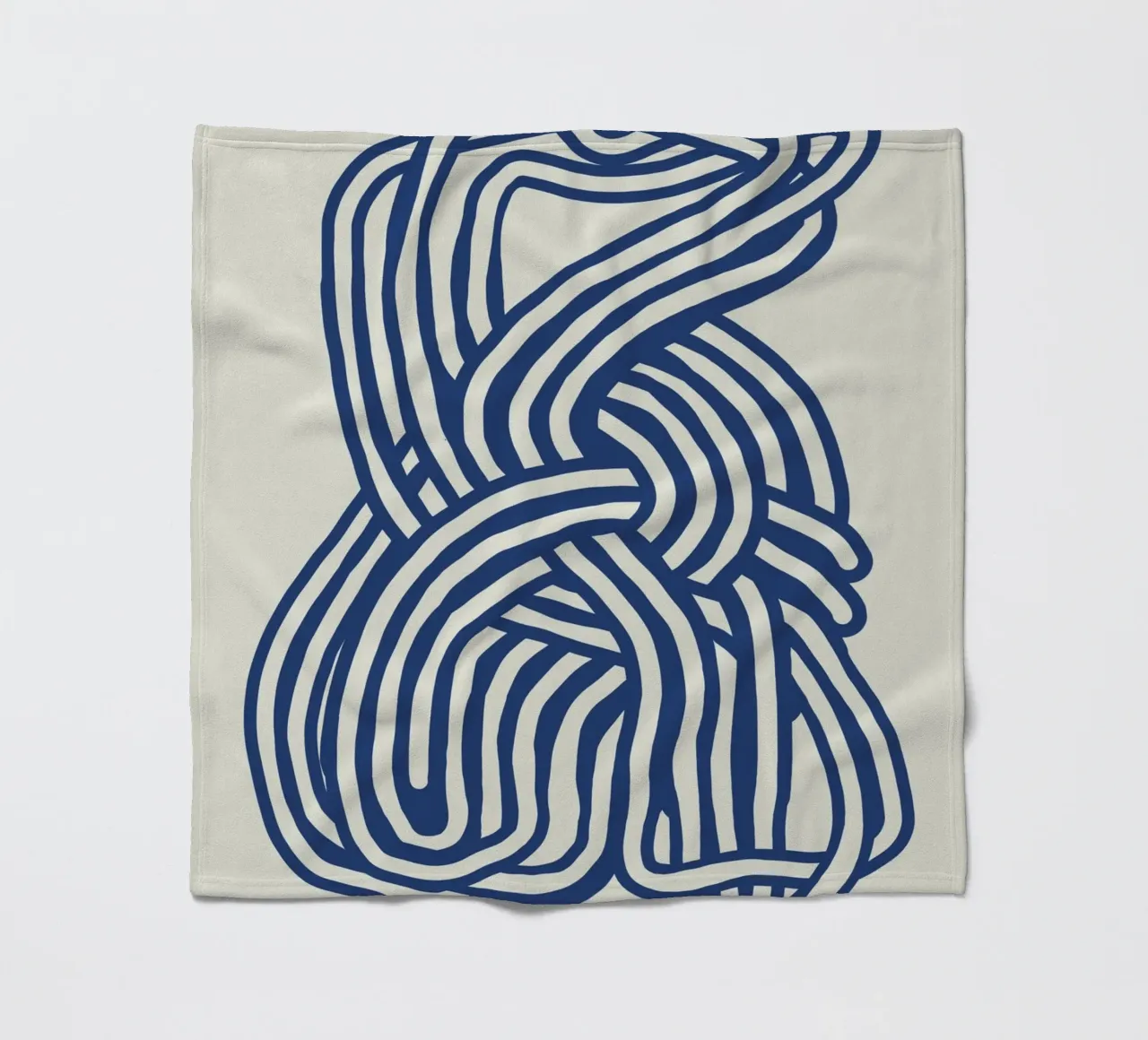 Line art forma organica in blu 02 coperta in pile da Little Dean