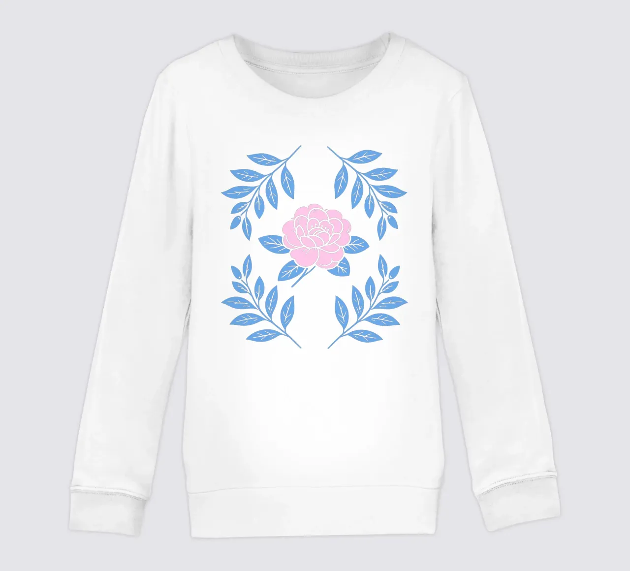 Camelia damascata rosa e blu felpa bambino da SilverPegasus