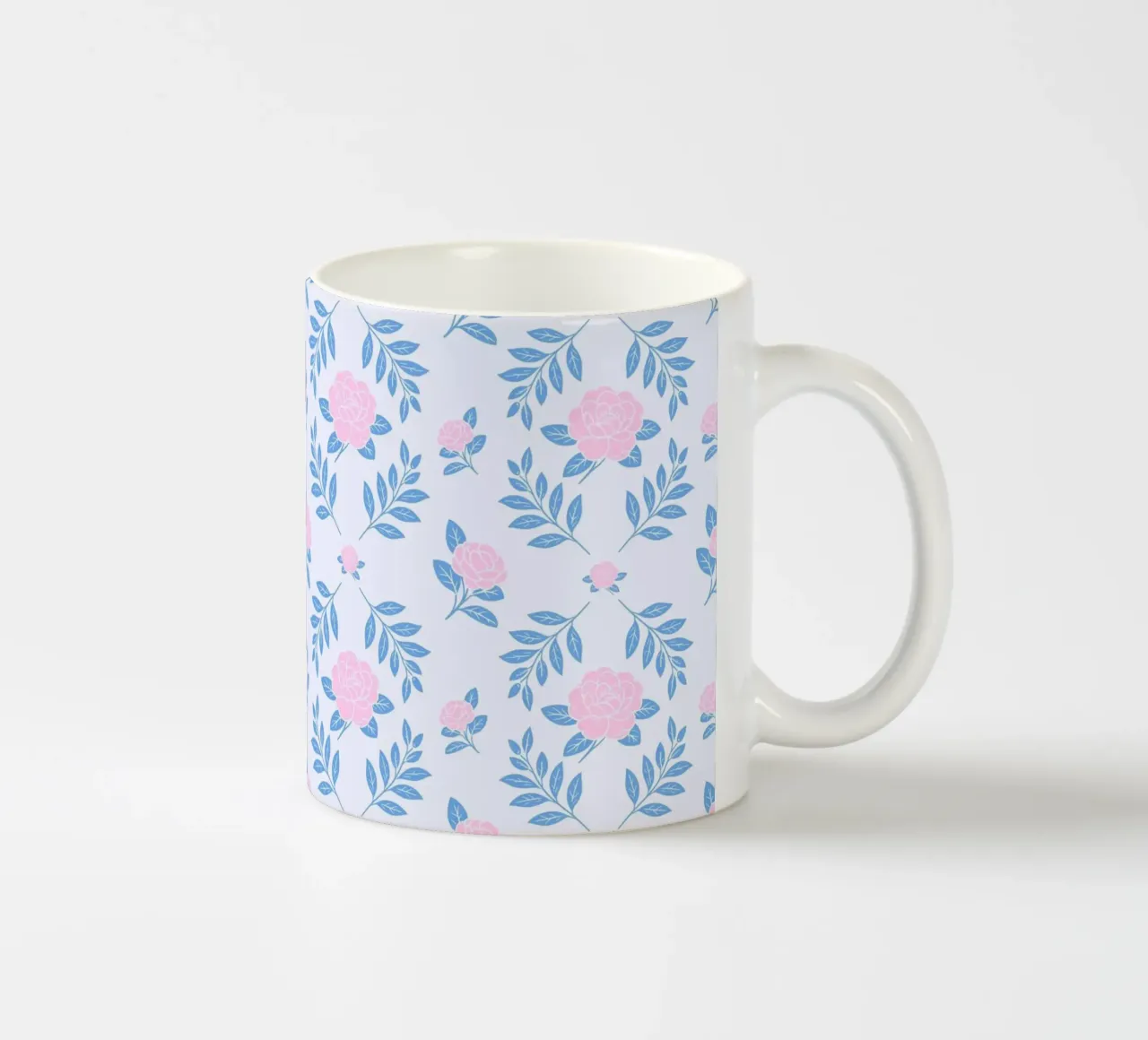 Camelia damascata rosa e blu tazza in ceramica da SilverPegasus