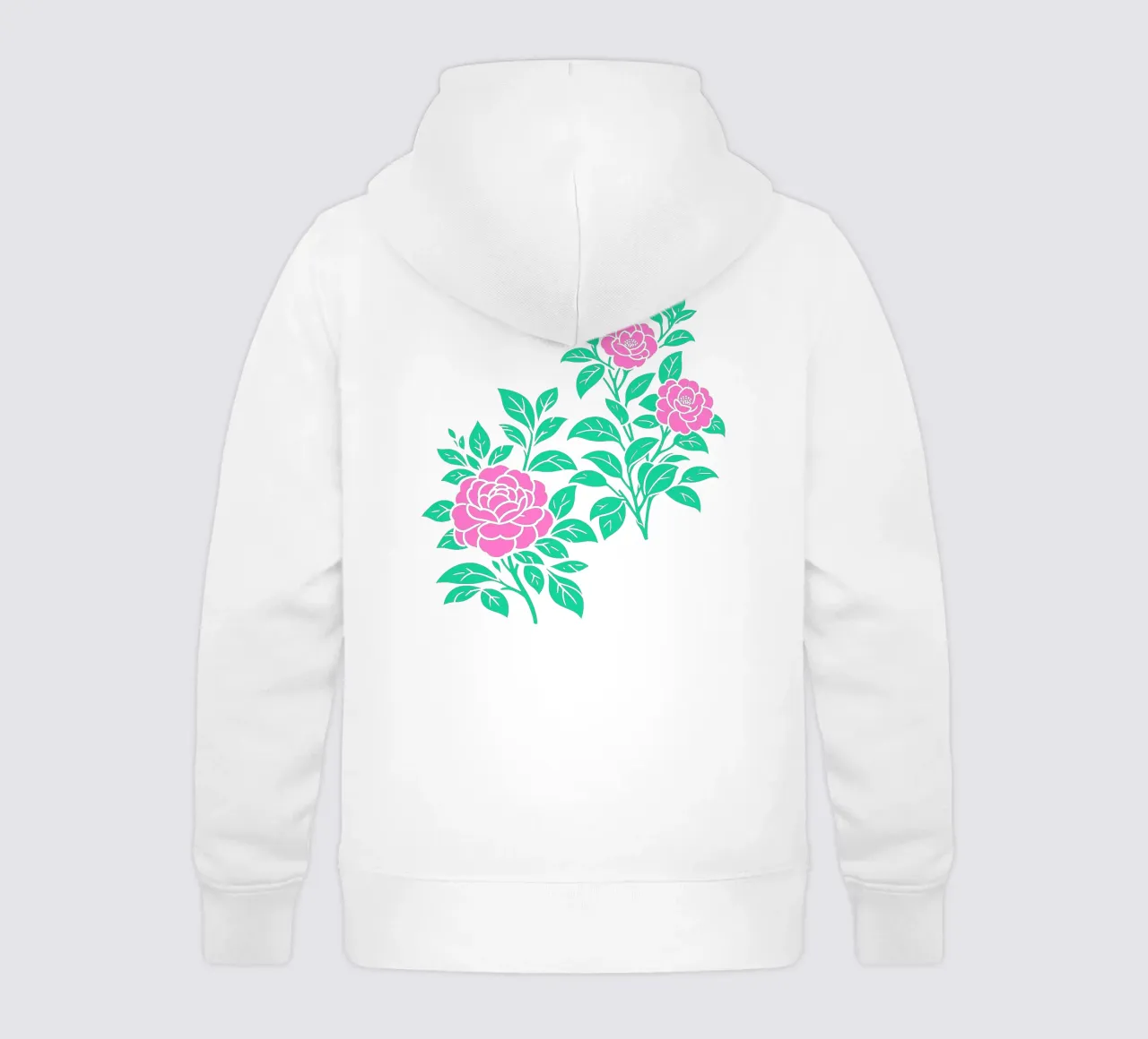 Fiori di camelia verde e rosa felpa bambino con cappuccio da SilverPegasus