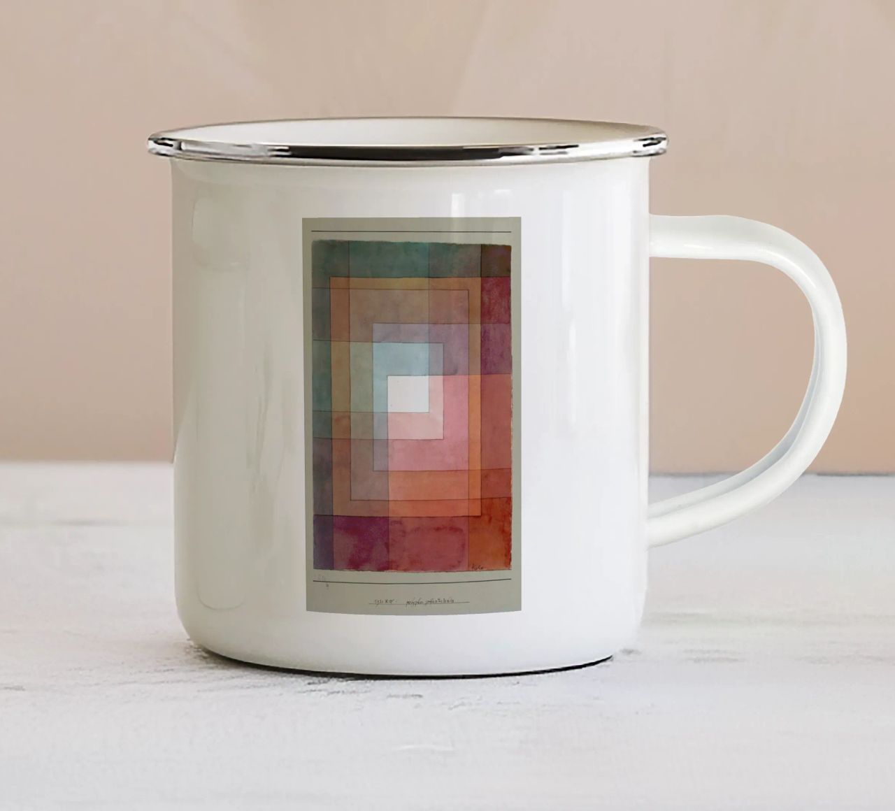 Klee - White Framed Polyphonically tazza in smalto da ARTOTHEK