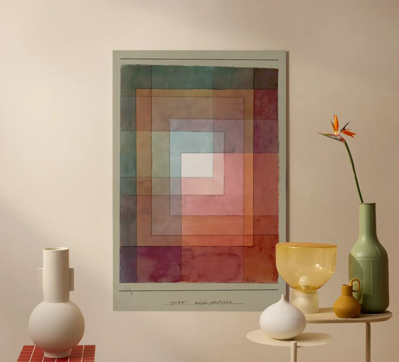 Klee - White Framed Polyphonically plexiglas de ARTOTHEK