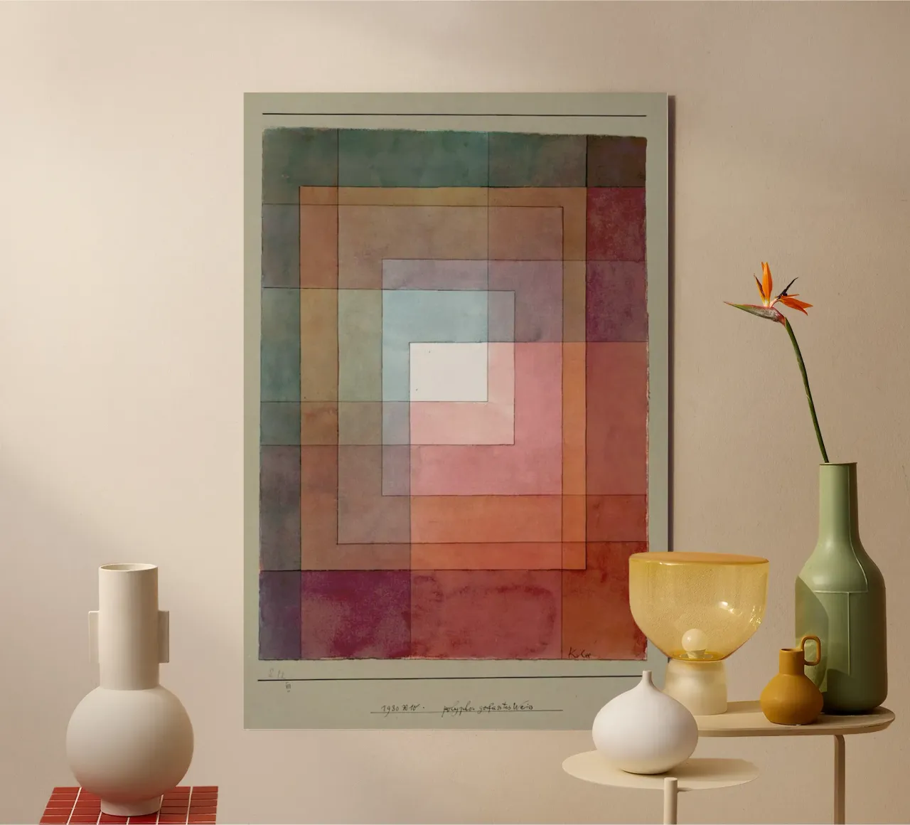 Klee - White Framed Polyphonically alluminio dibond da ARTOTHEK