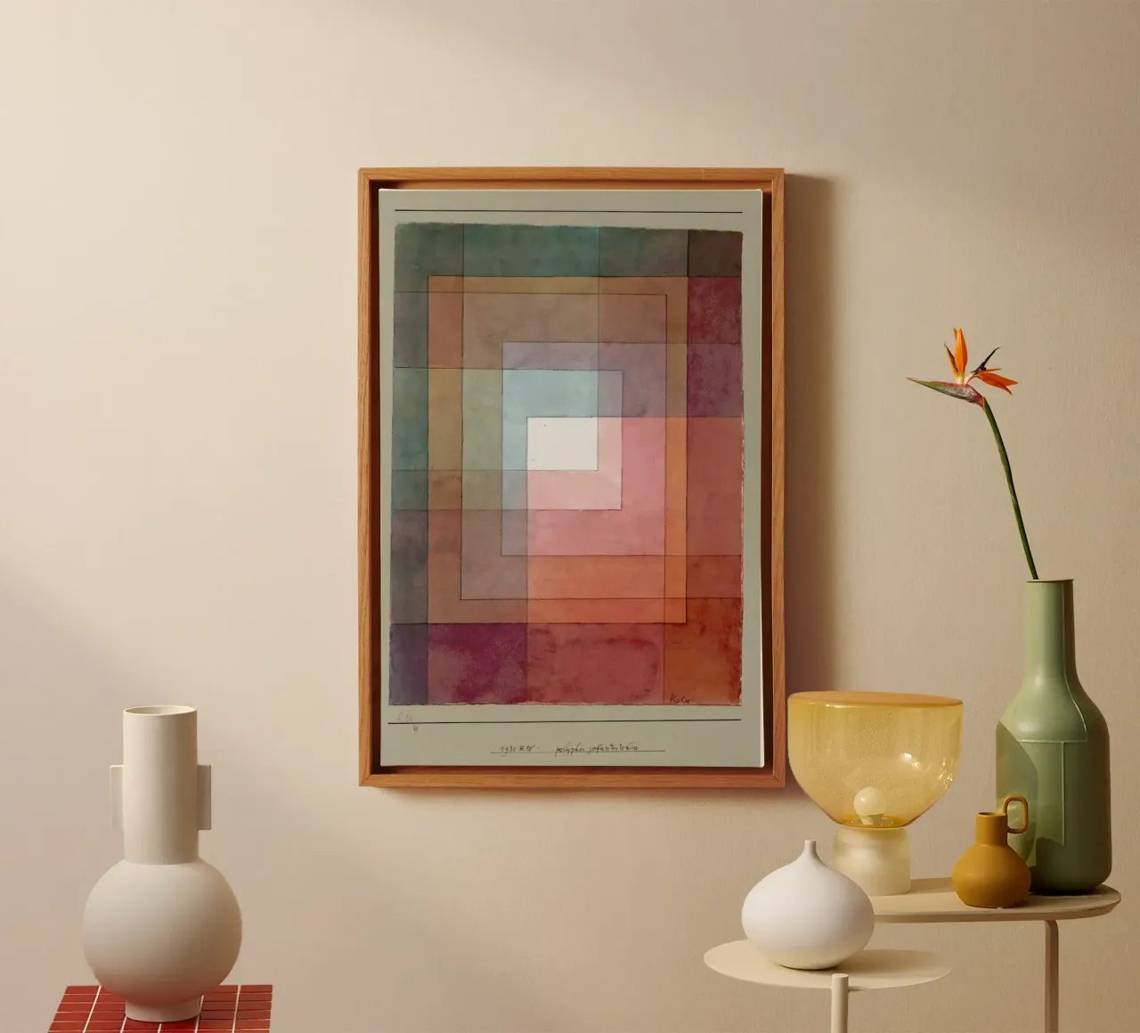 Klee - White Framed Polyphonically tela con Cornice a cassetta da ARTOTHEK