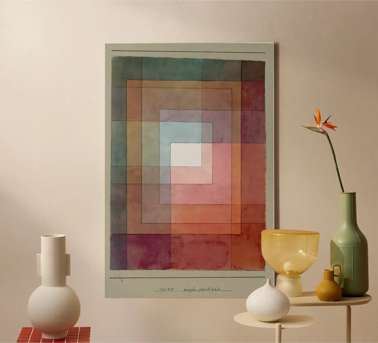 Klee - White Framed Polyphonically tela con Cornice a cassetta da ARTOTHEK