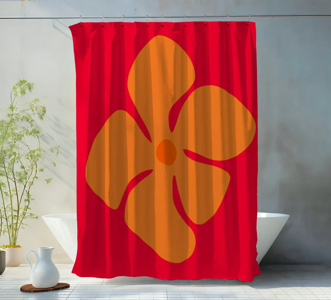 Abstract botanical Art shower curtain by pdigitalprints