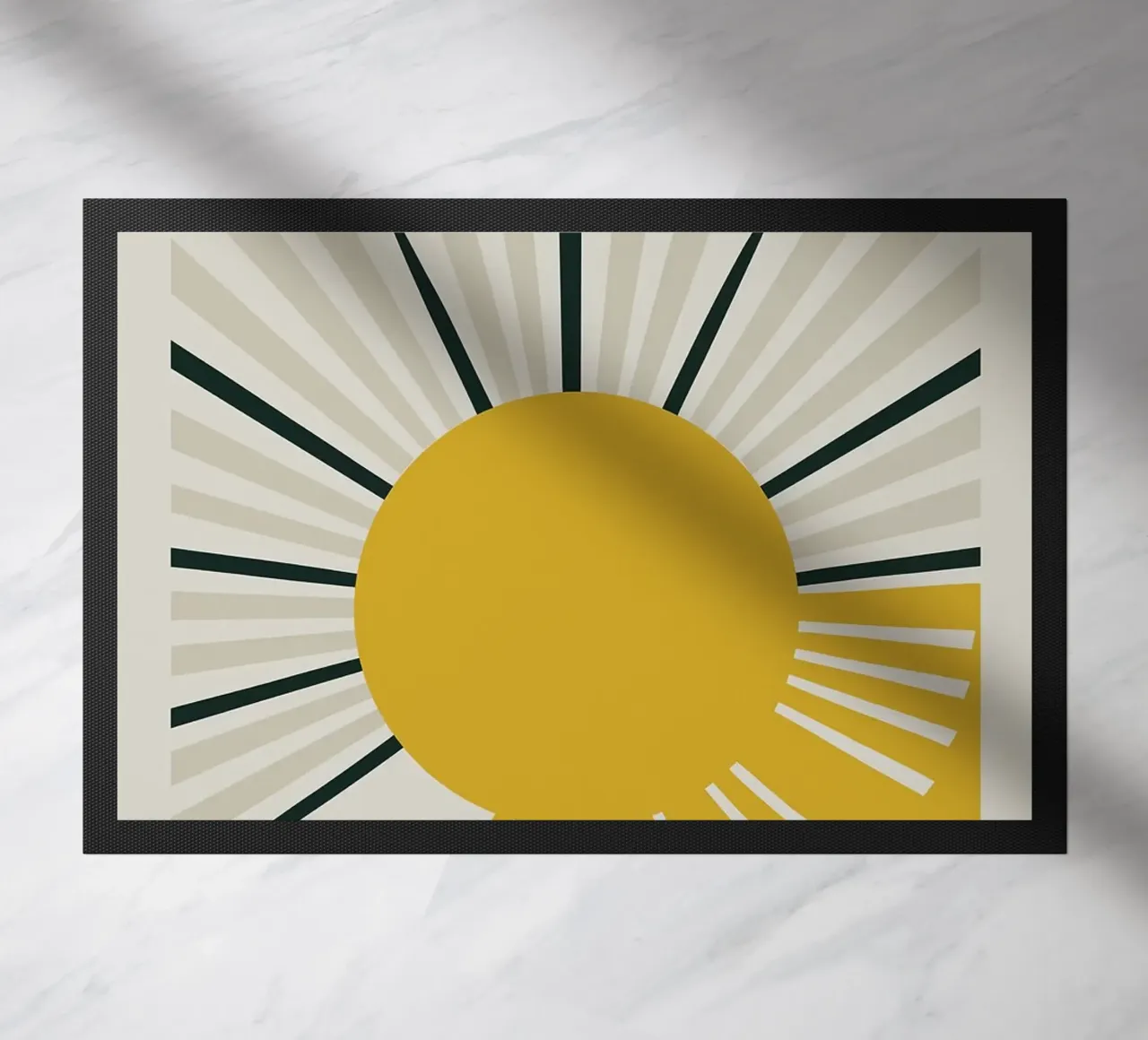 sun rays typography doormat by Janine P McGuire
