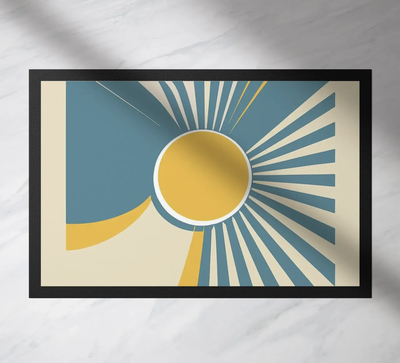 Sonnenstrahlen kreisen Fußmatte von Janine P McGuire