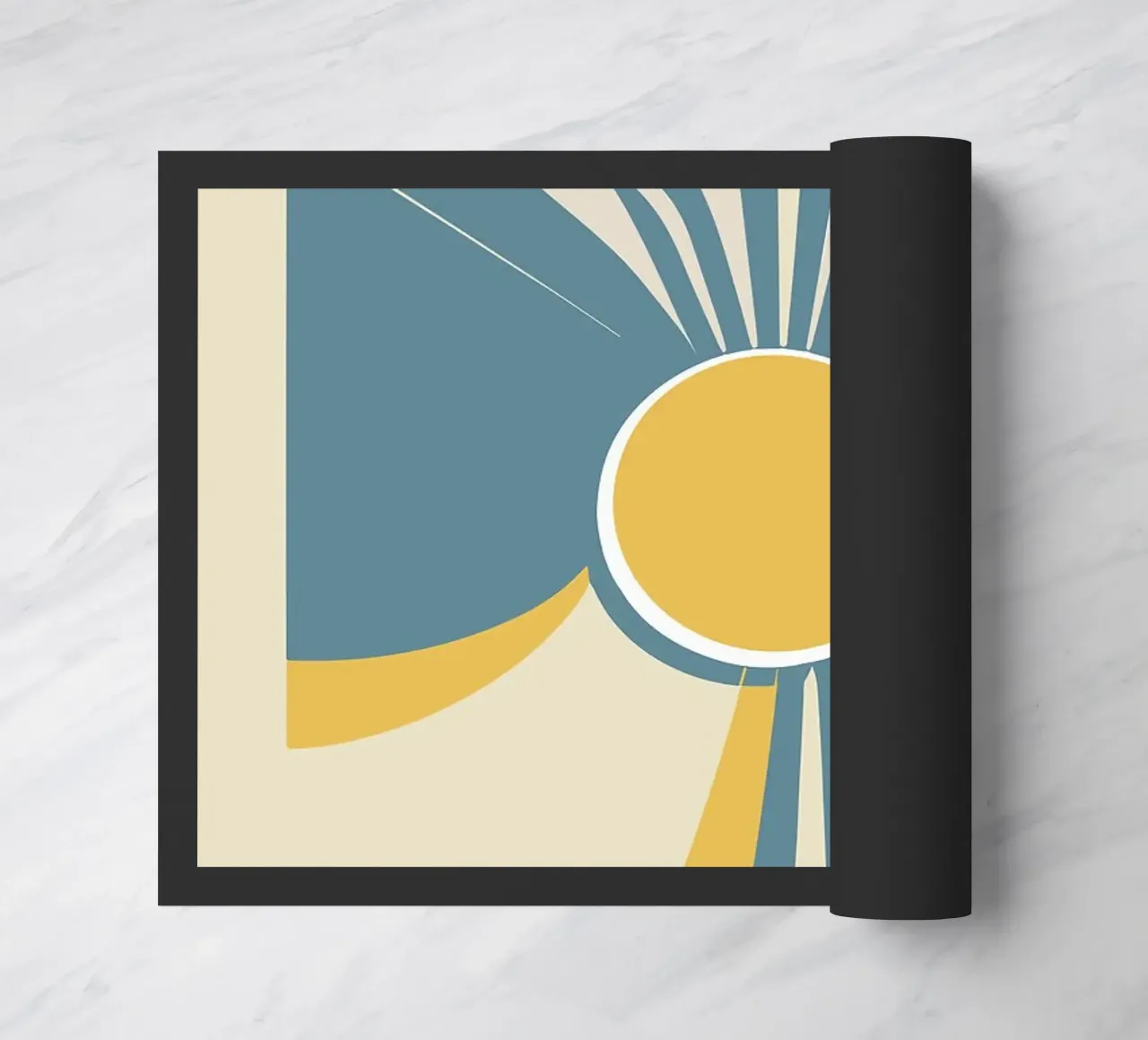 sun rays circle doormat by Janine P McGuire