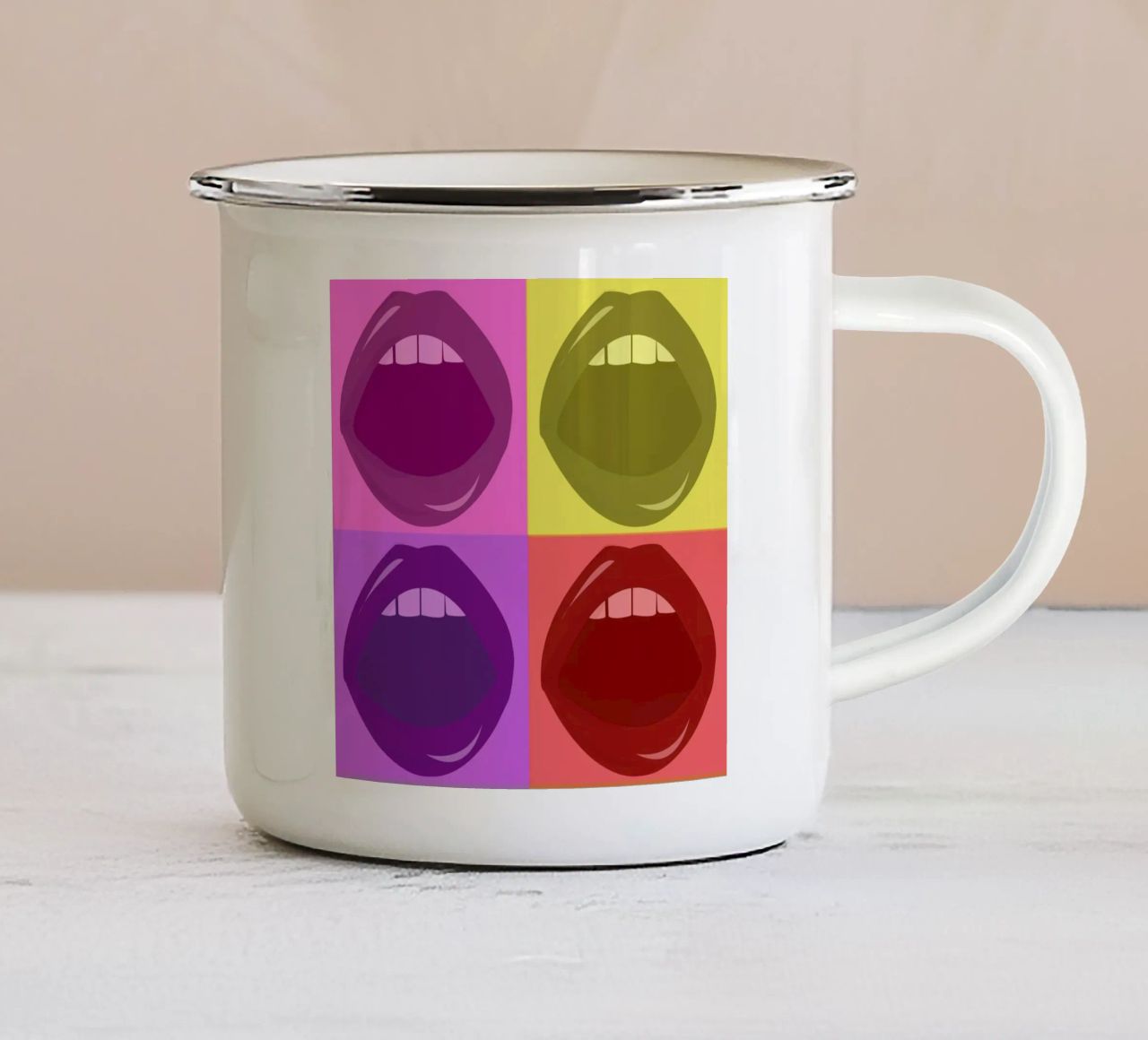Lips tazza in smalto da Ctoft