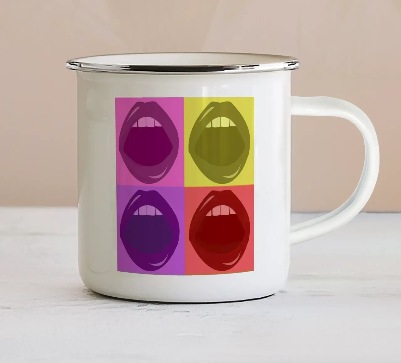 Lips tazza in smalto da Ctoft