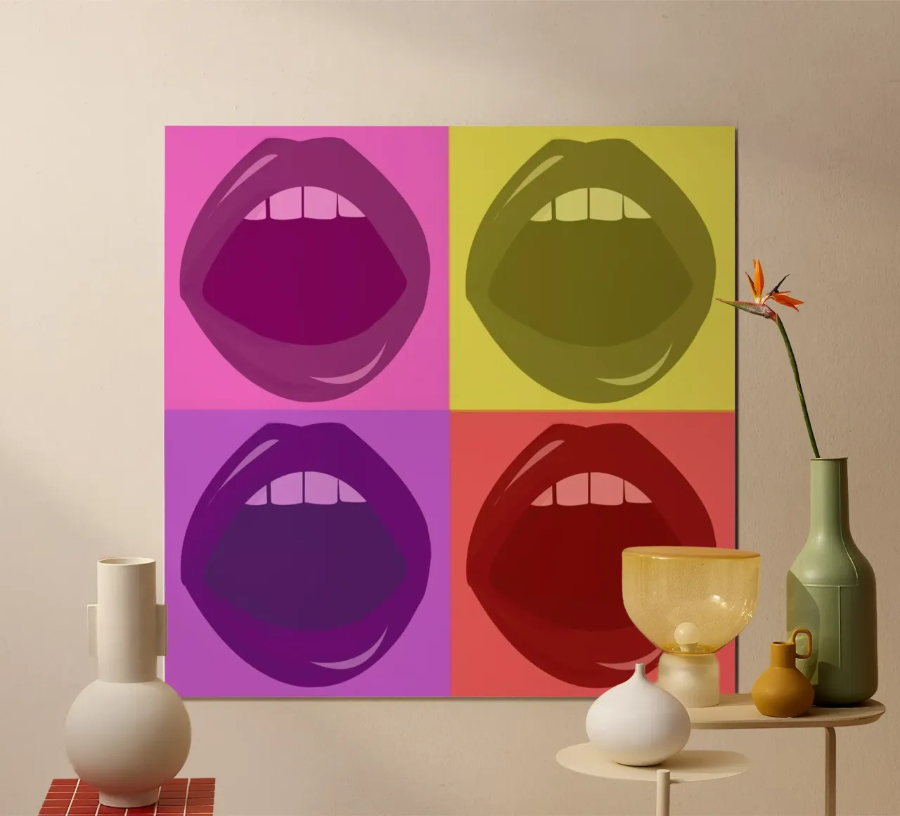 Lips poster con telaio in plastica da Ctoft