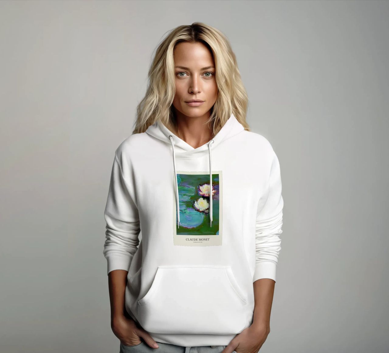 Monet -  Nympheas felpa con cappuccio da Vintage by JUNIQE