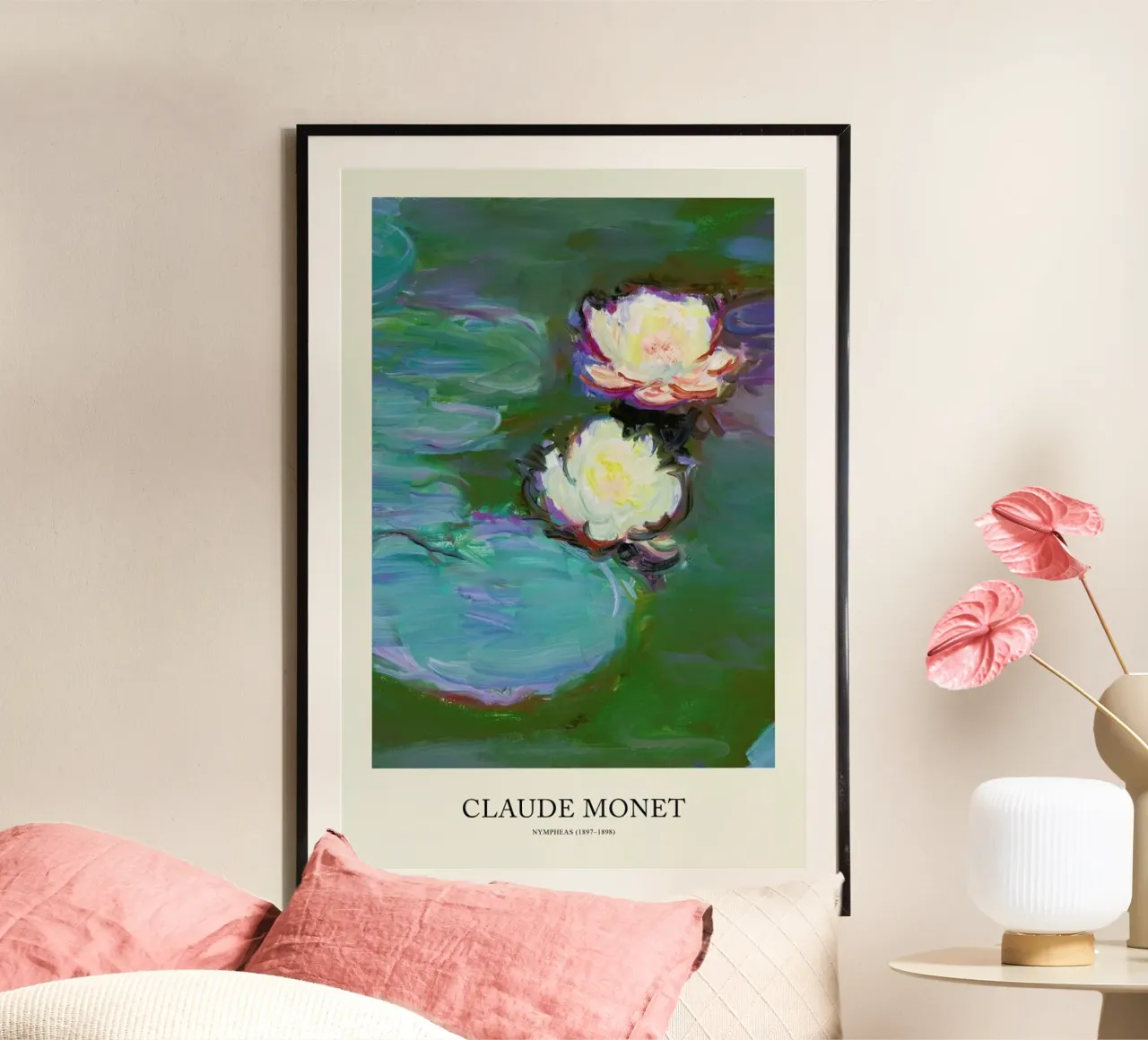 Monet -  Nympheas poster con telaio in plastica da Vintage by JUNIQE