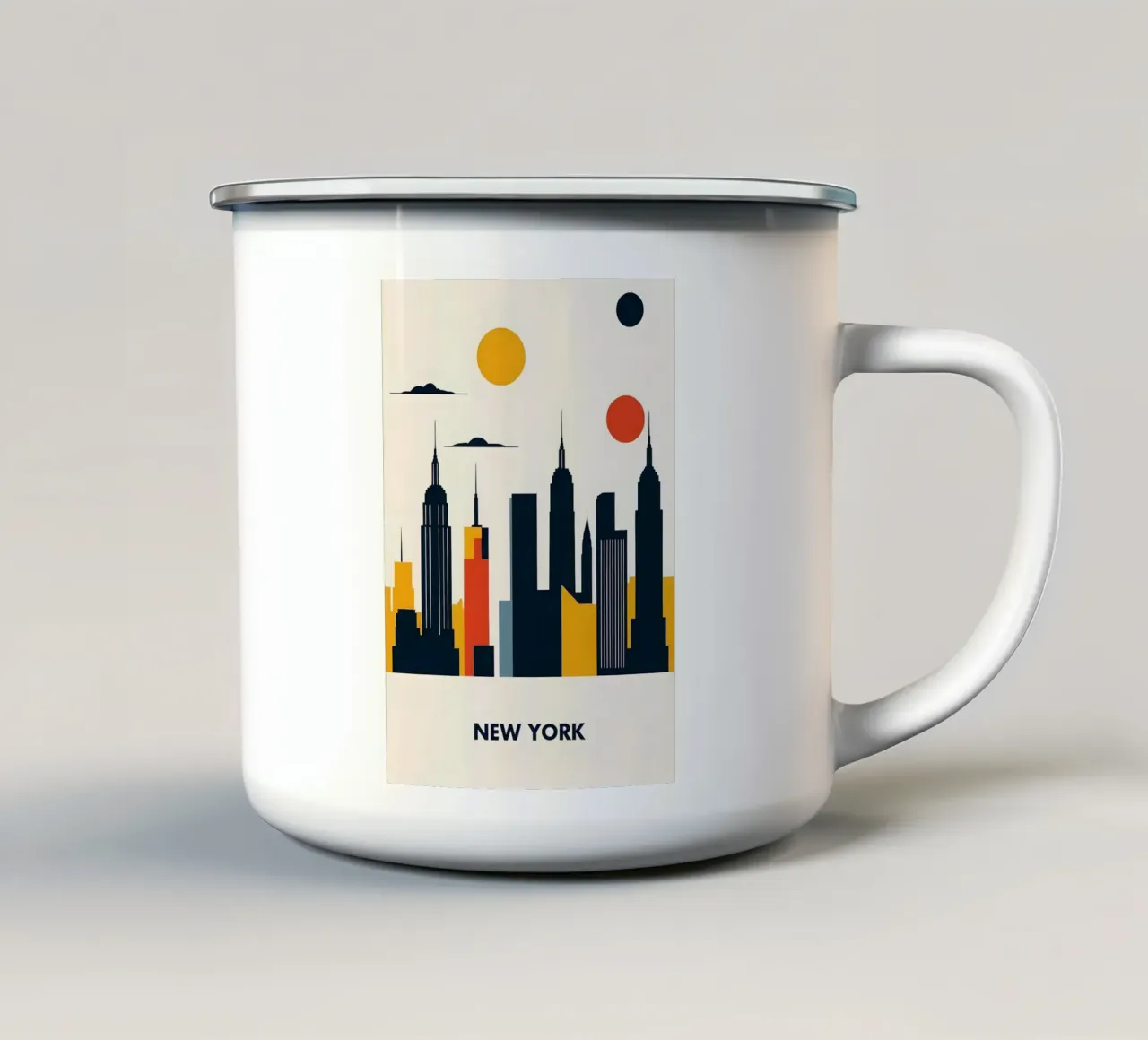Paesaggio urbano di New York tazza in smalto da Janine P McGuire