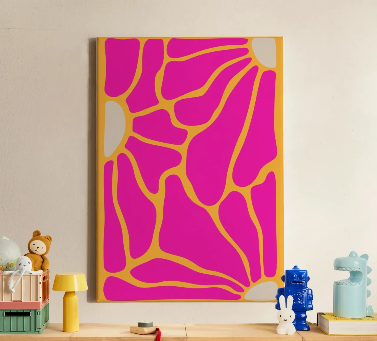 Groovy abstract bloemen canvas van pdigitalprints