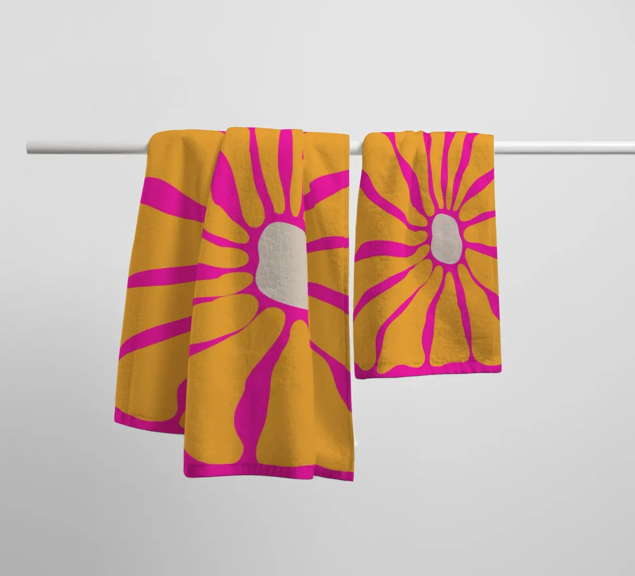 Floreale retrò anni '60 asciugamano da bagno da pdigitalprints