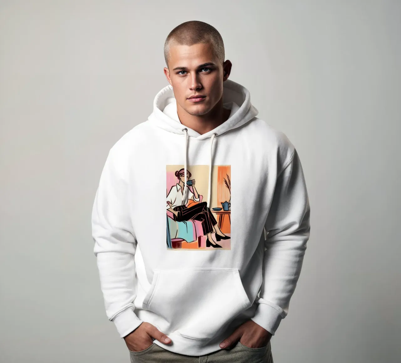 Calm Woman Portrait Relaxing hoodie by ARTOMATIC