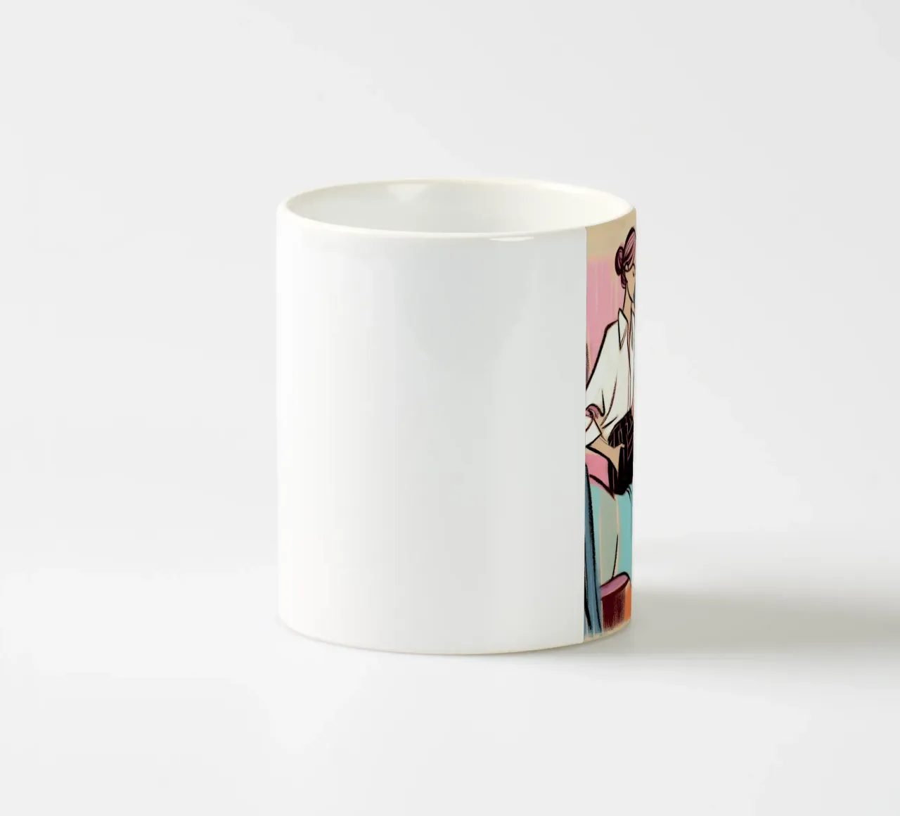 Donna calma ritratto rilassante tazza in ceramica da ARTOMATIC