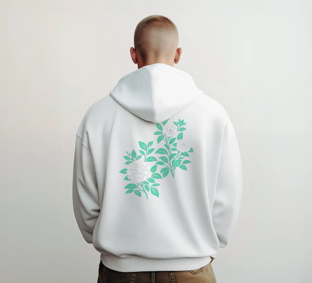 Fiori di camelia verdi e bianchi felpa con cappuccio da SilverPegasus