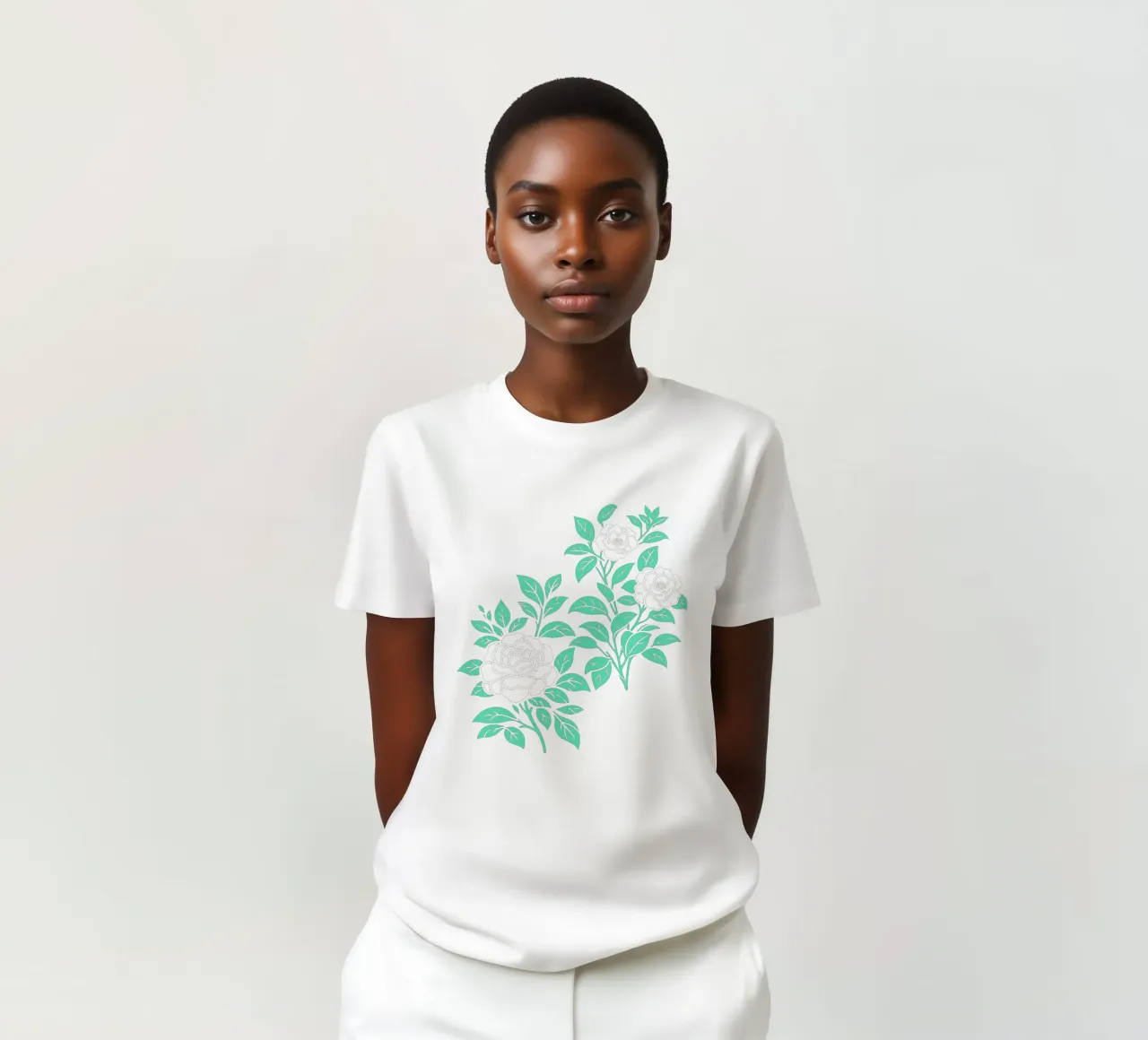 Fiori di camelia verdi e bianchi t-shirt da SilverPegasus