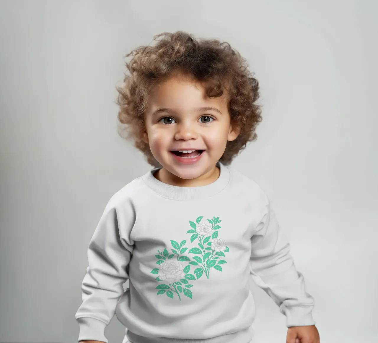 Fiori di camelia verdi e bianchi felpa neonato da SilverPegasus