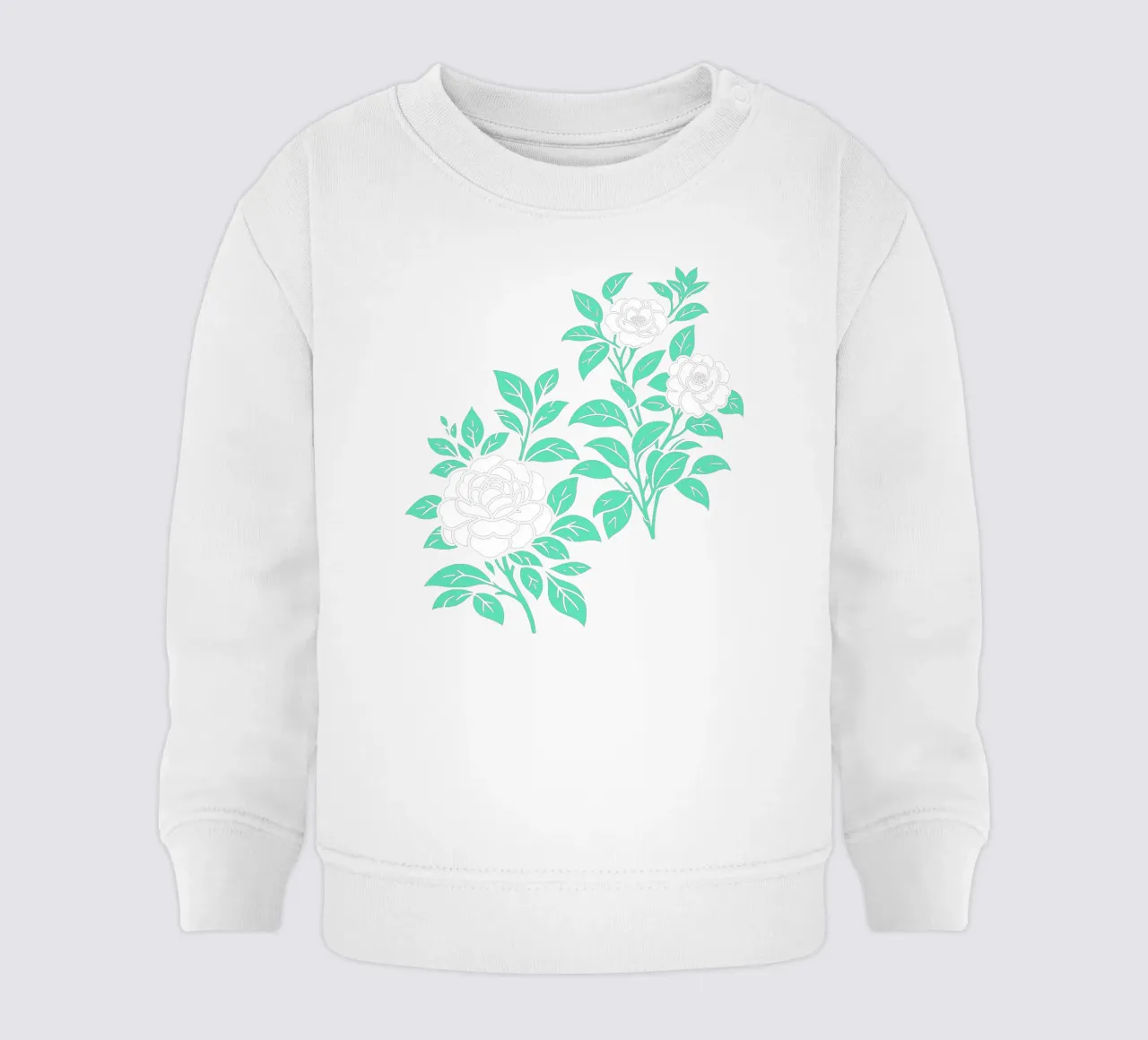 Fiori di camelia verdi e bianchi felpa neonato da SilverPegasus