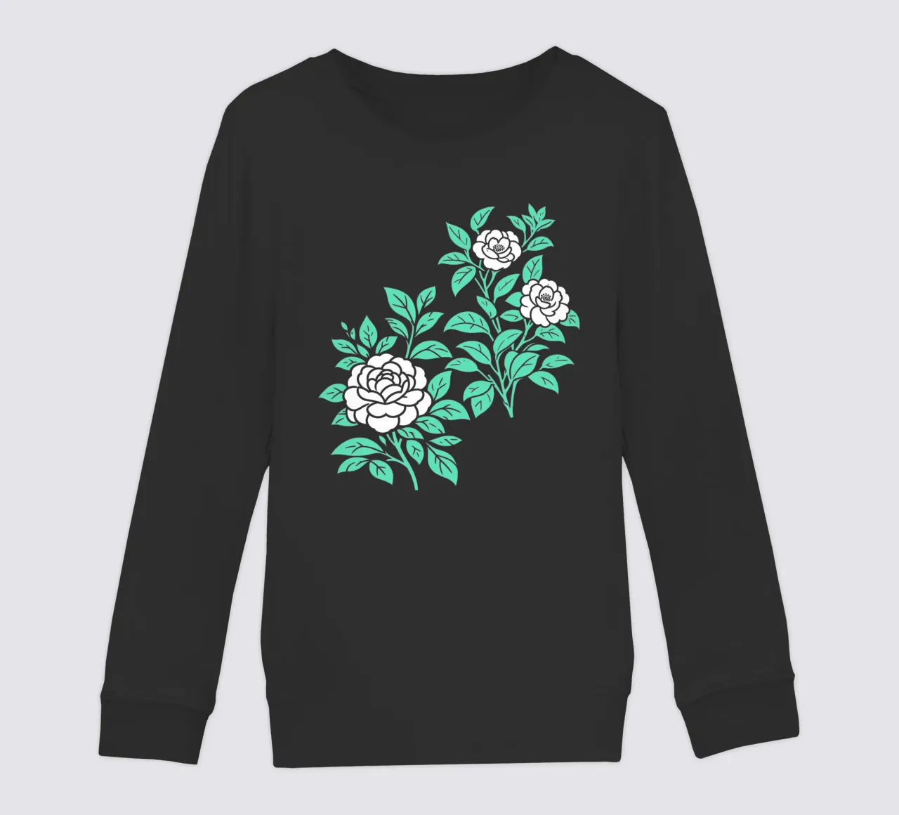 Fiori di camelia verdi e bianchi felpa bambino da SilverPegasus