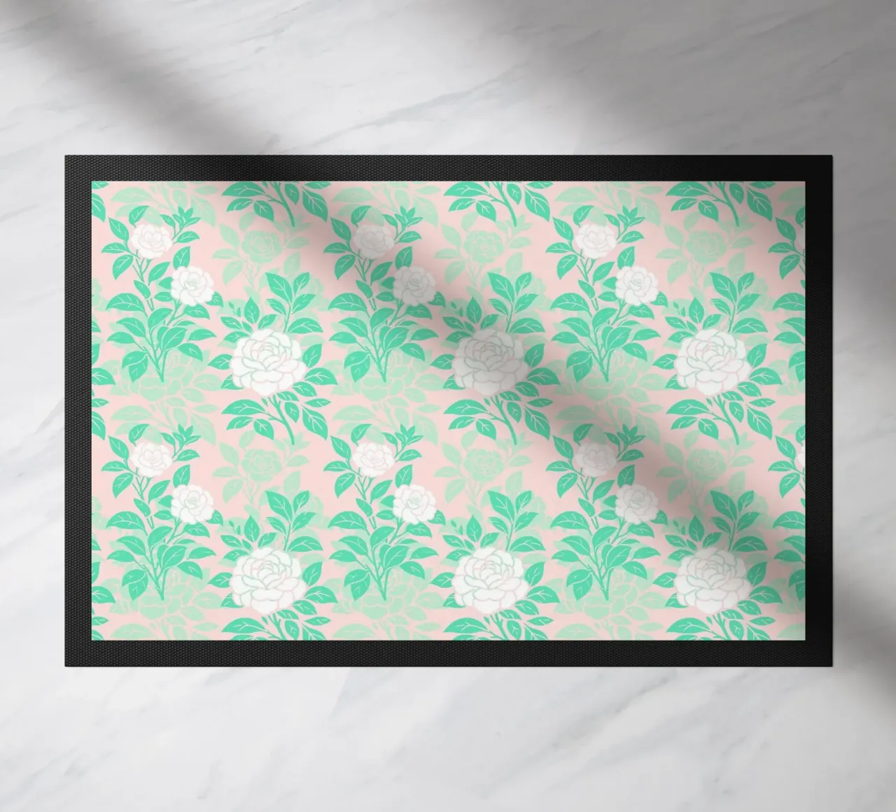 Fiori di camelia verdi e bianchi zerbino da SilverPegasus