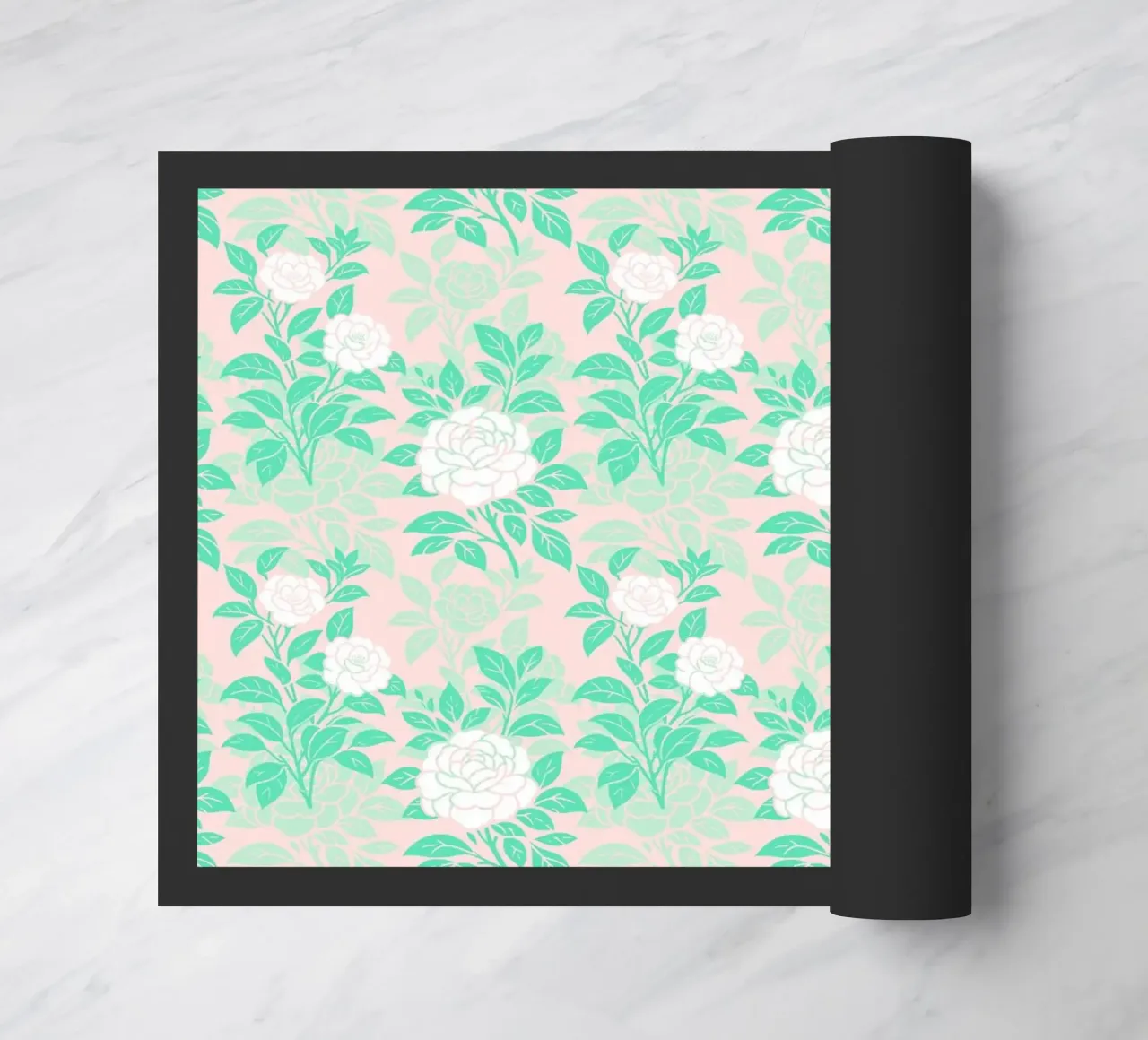 Fiori di camelia verdi e bianchi zerbino da SilverPegasus