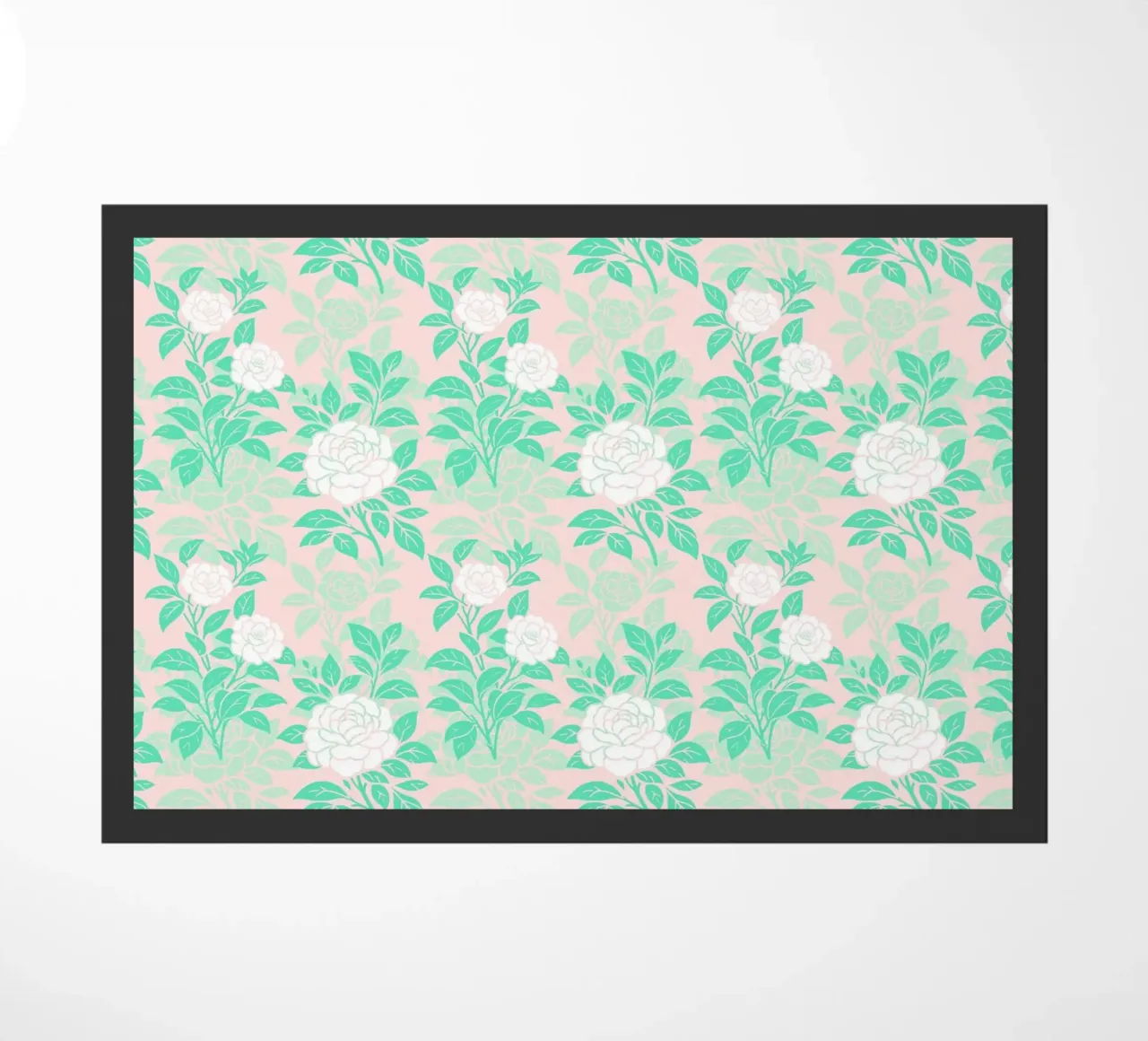 Fiori di camelia verdi e bianchi zerbino da SilverPegasus