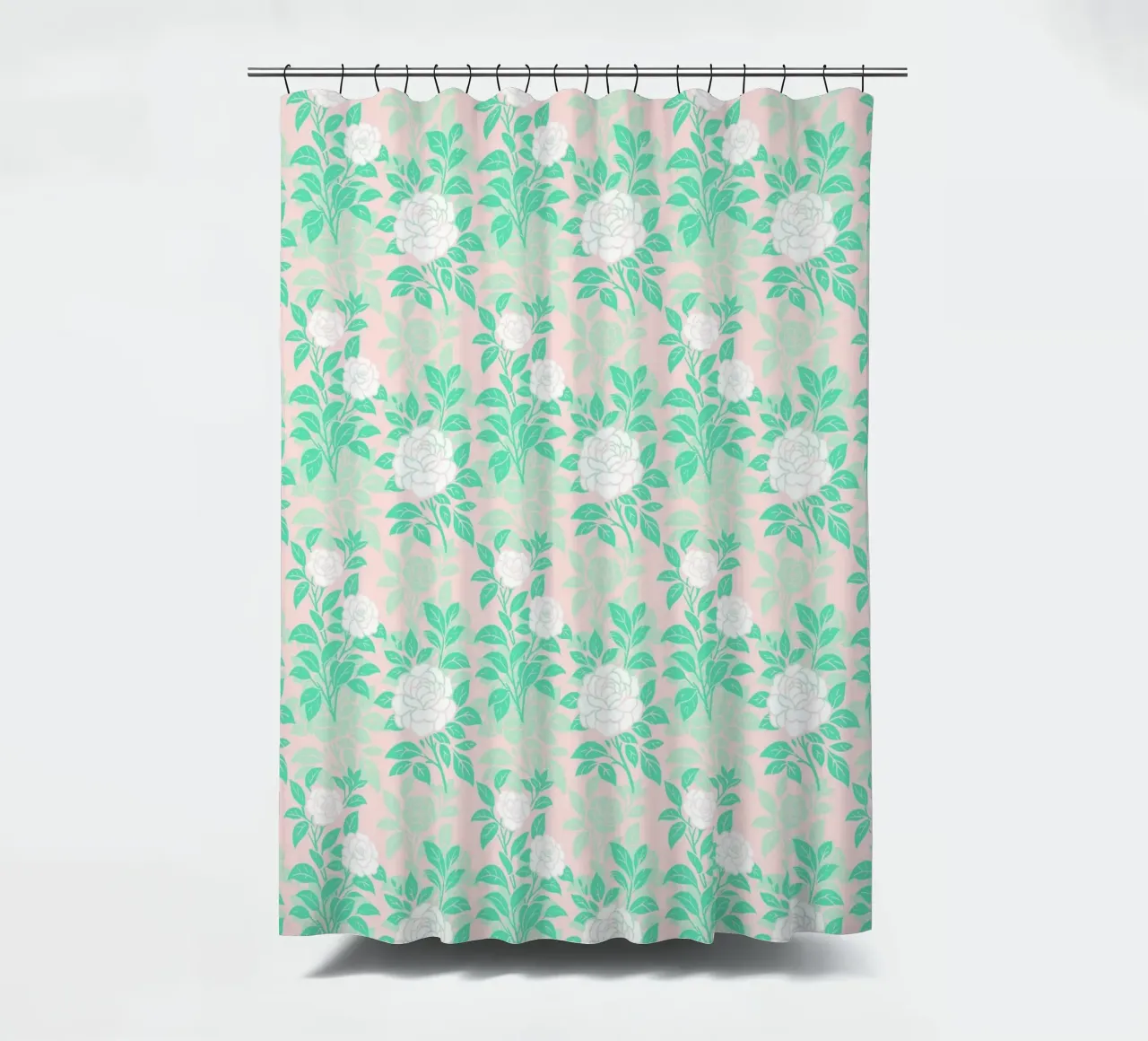 Fiori di camelia verdi e bianchi tenda da doccia da SilverPegasus