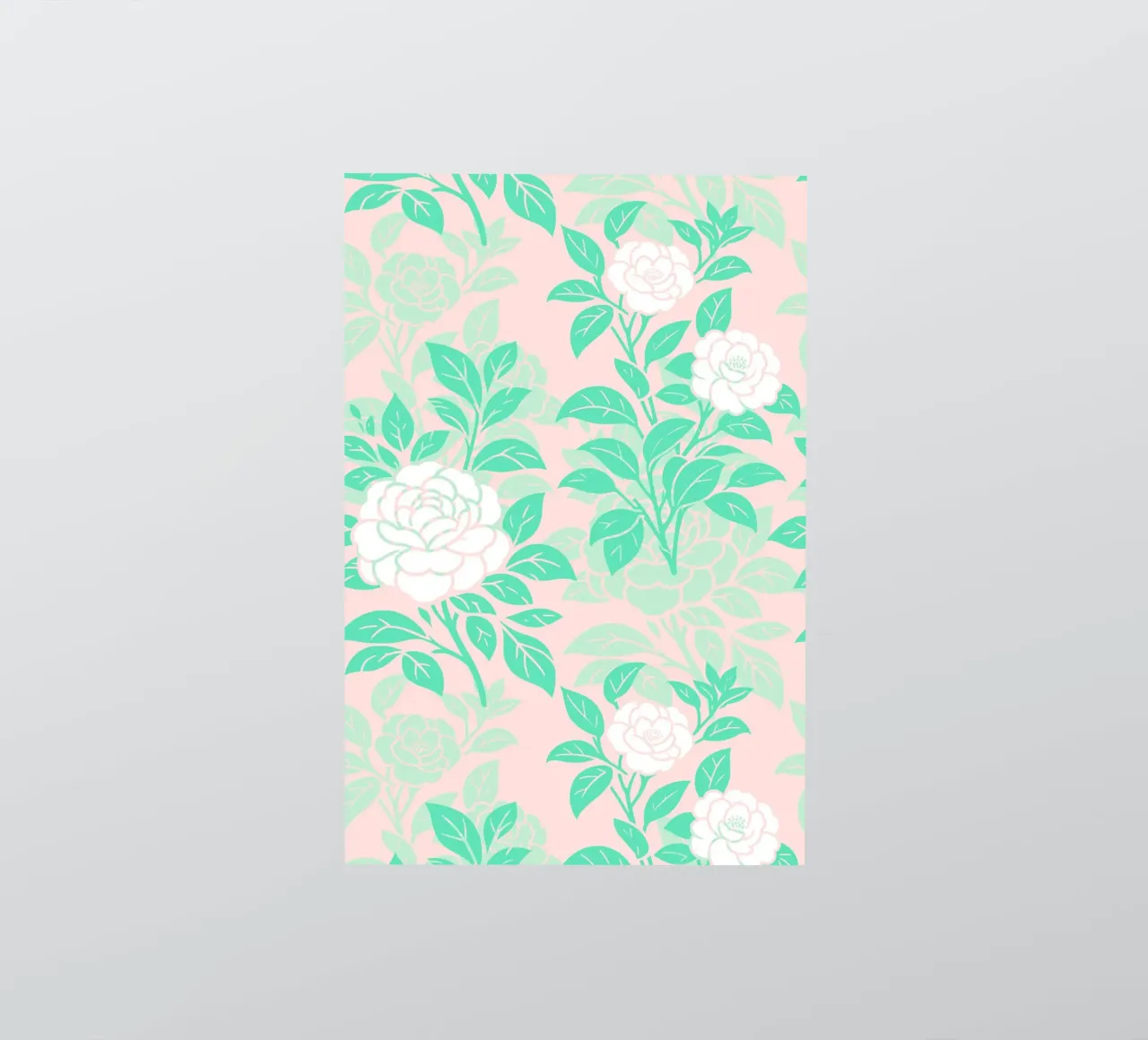 Fiori di camelia verdi e bianchi adesivo da SilverPegasus